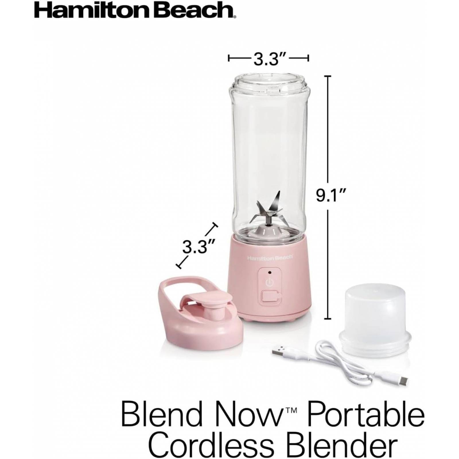 Licuadora inalámbrica portátil Rosa 51181 Hamilton Beach
