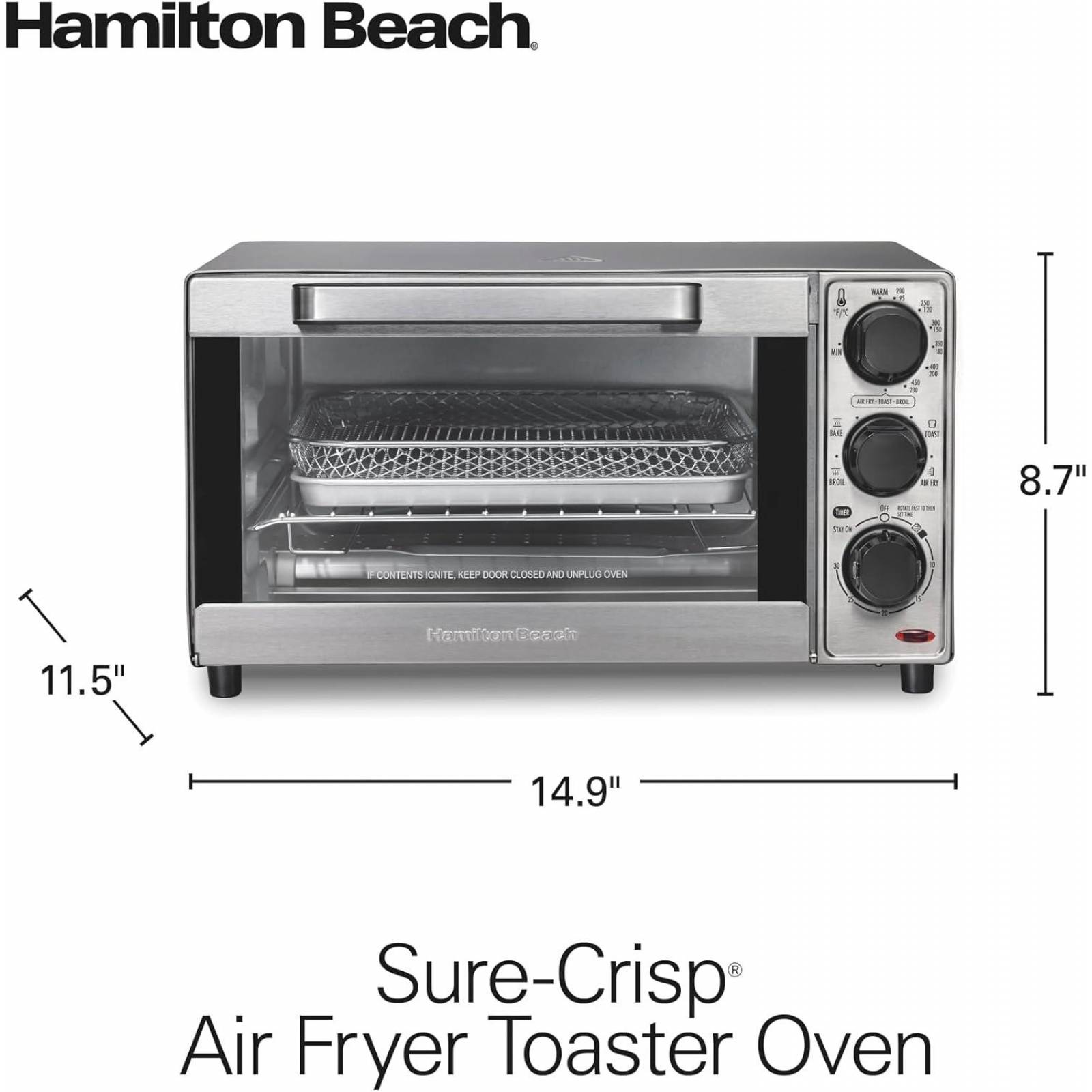 Hamilton Beach Horno tostador Sure-Crisp con freidor con aire 