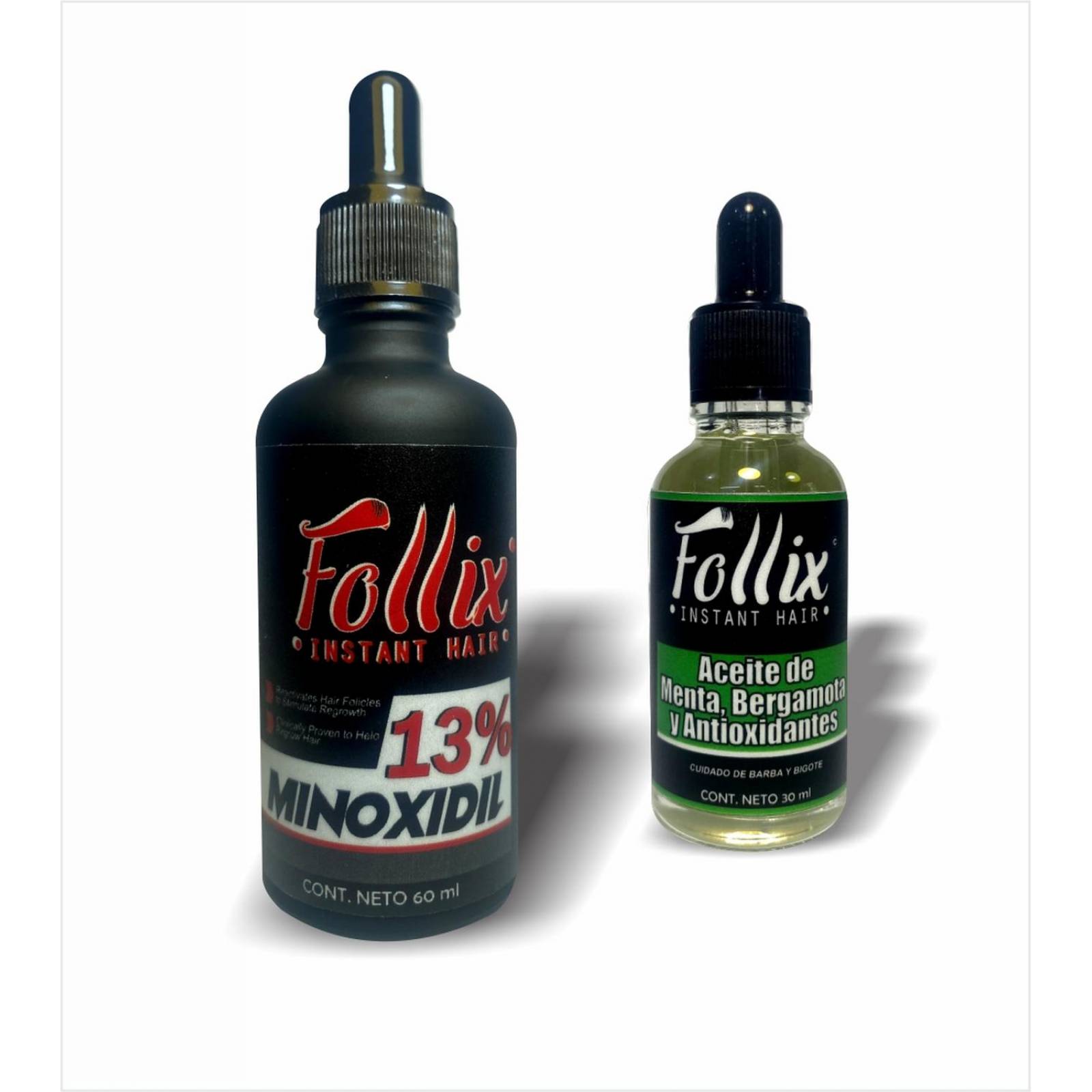 Kit De 1 Minoxidil Al 13% Y 1 Aceite De Bergamota Con Menta 