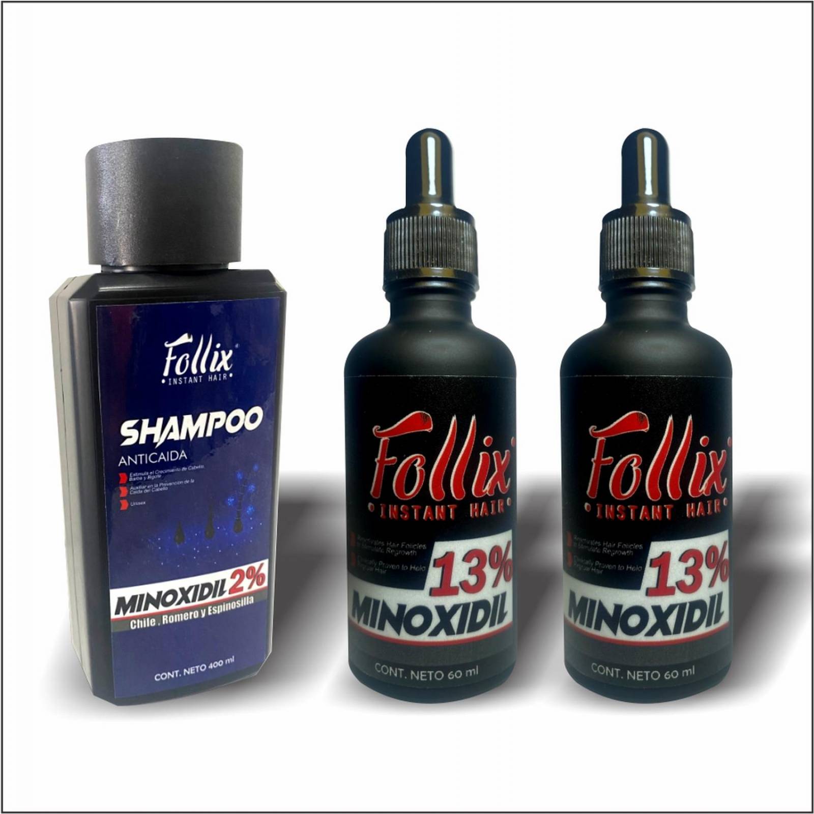 Kit Stop Alopecia 2, Con 2 Minoxidil 13 Y Shampoo Minoxidil 