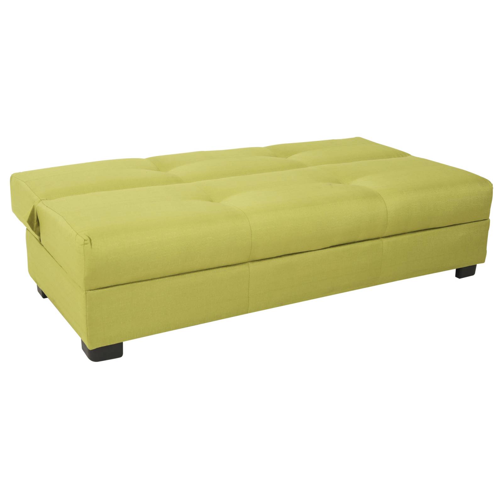 Sofa Cama Eco Con Base Metal-madera Tapizado Tela color verde