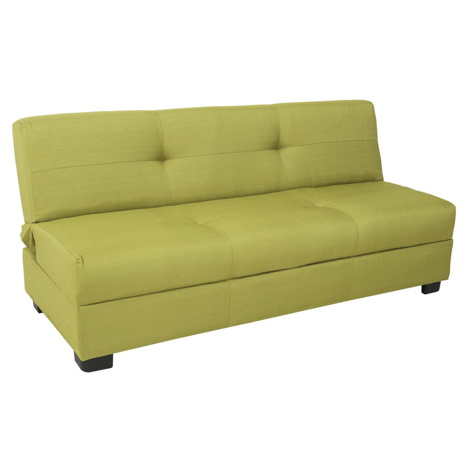 Sofa Cama Eco Con Base Metal-madera Tapizado Tela color verde