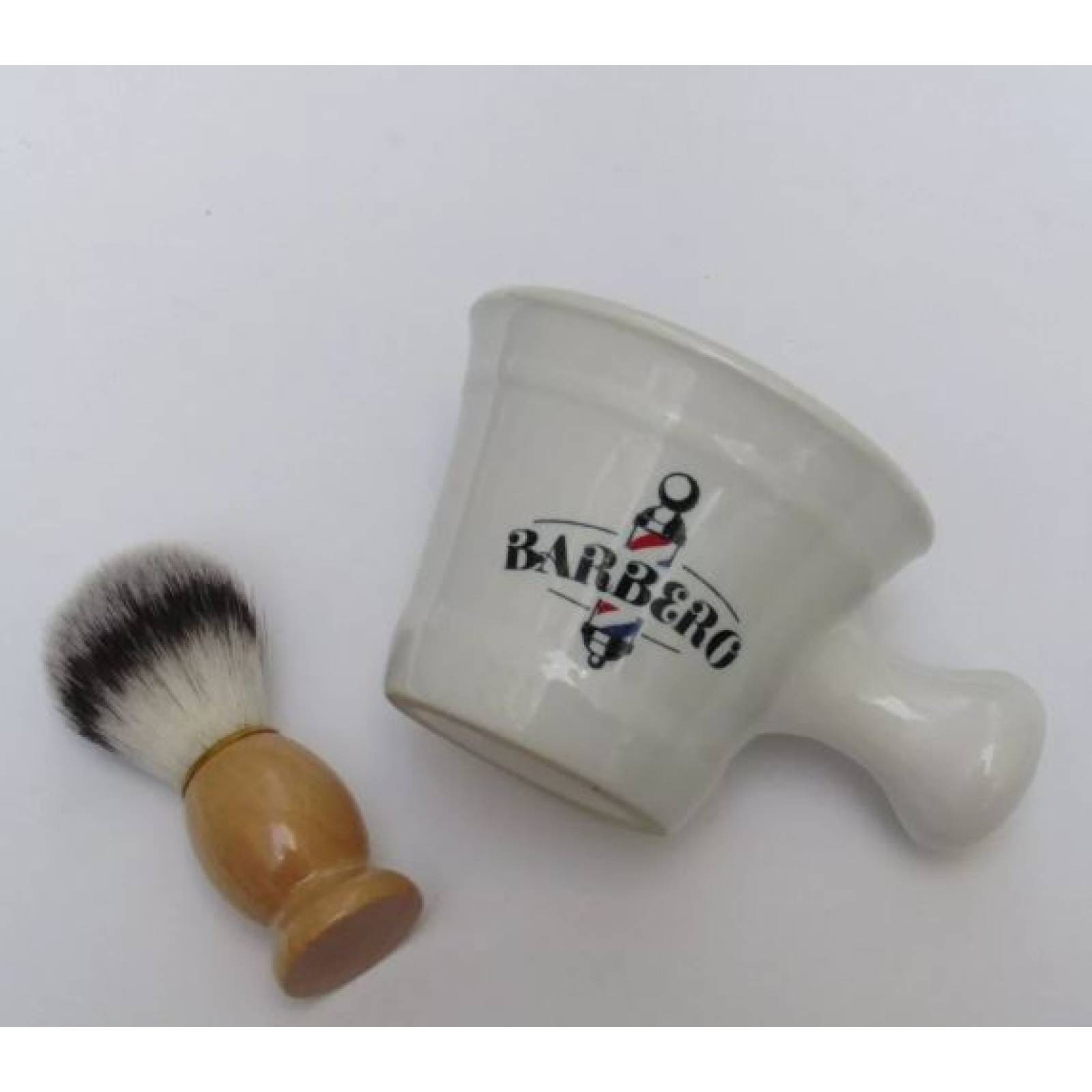 Set de brocha y bowl Blanco para barbero Nefertary Negro