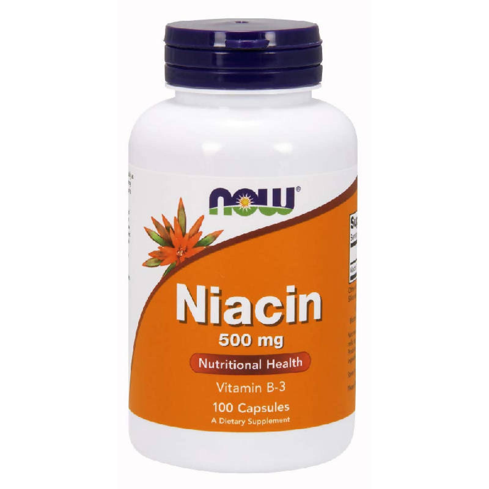 NOW NIACIN 500mg 100 Cápsulas. Vitamina B3