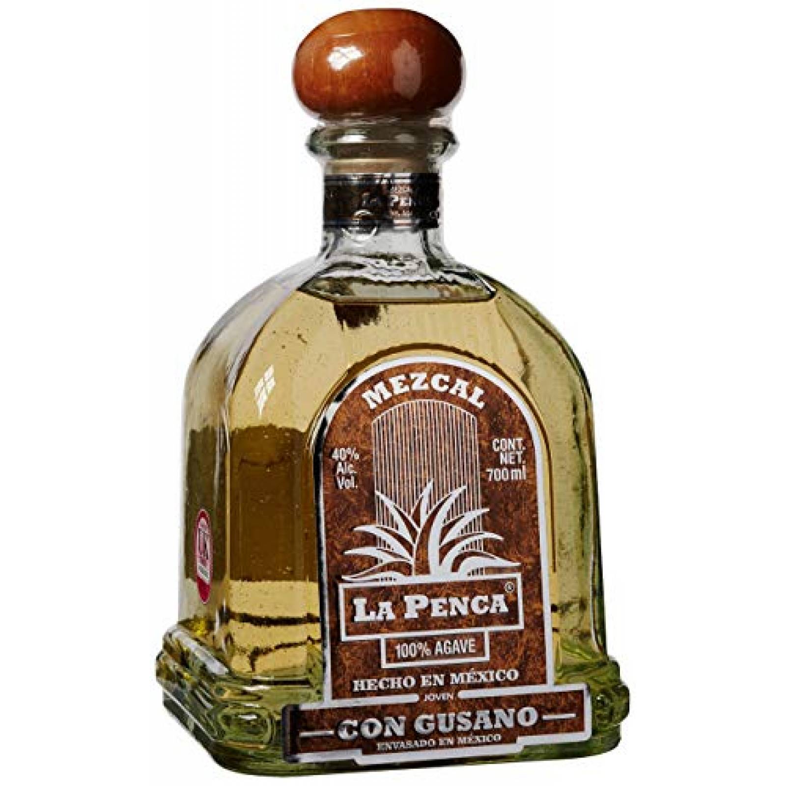 Mezcal La Penca Artesanal Con Gusano 700 Ml.