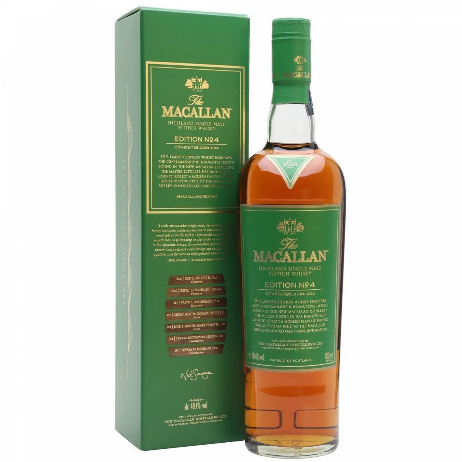Whisky Escoces Single Malt The Macallan Ed.4 700 Ml.