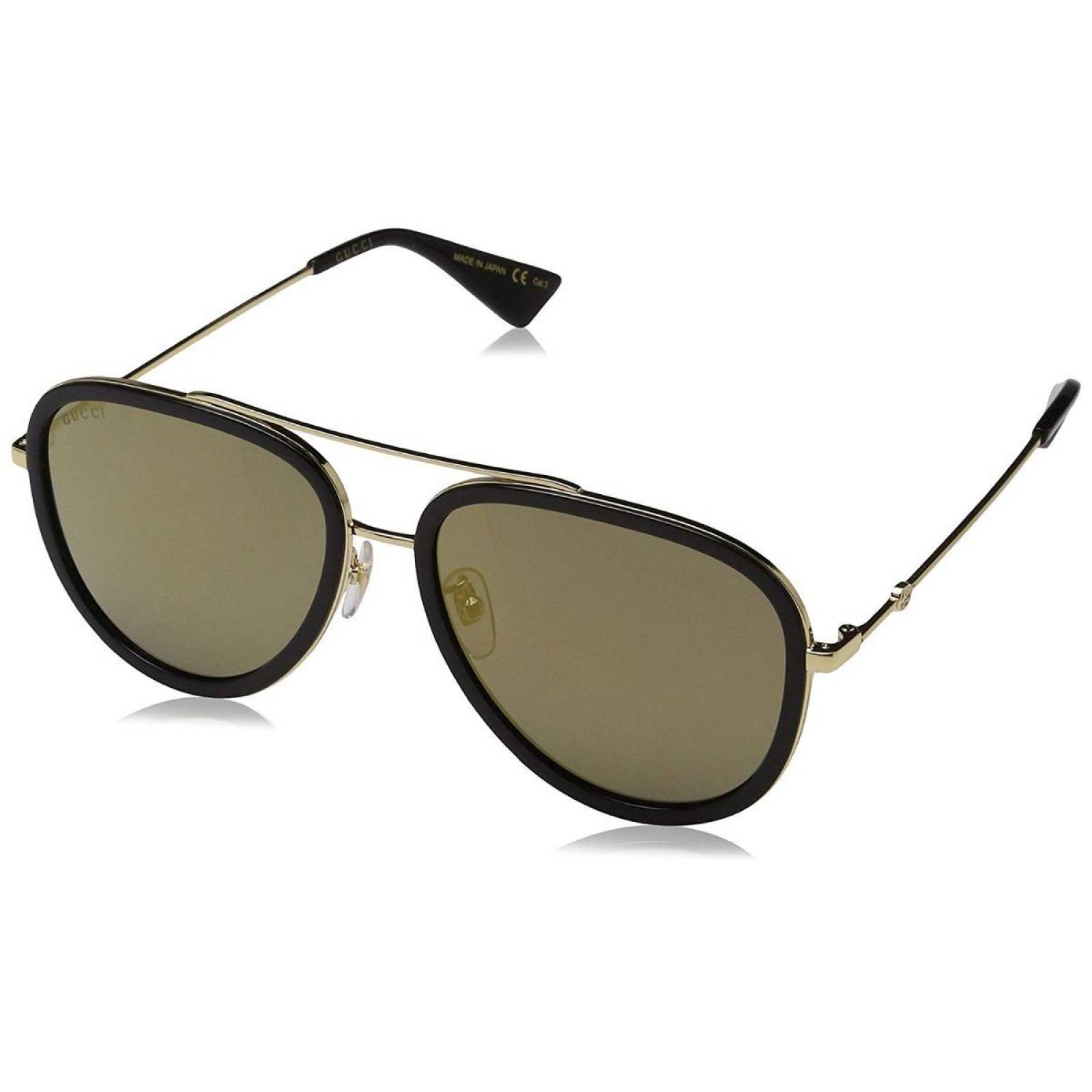 Lentes de sol Gucci Gg0062s 001 Aviador Dorado Espejo Nuevo Original Unisex