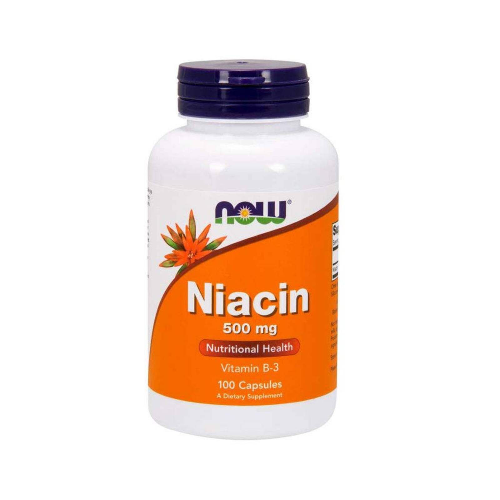 Vitamina B3 Now Niacin 500 Mg 100 Cápsulas