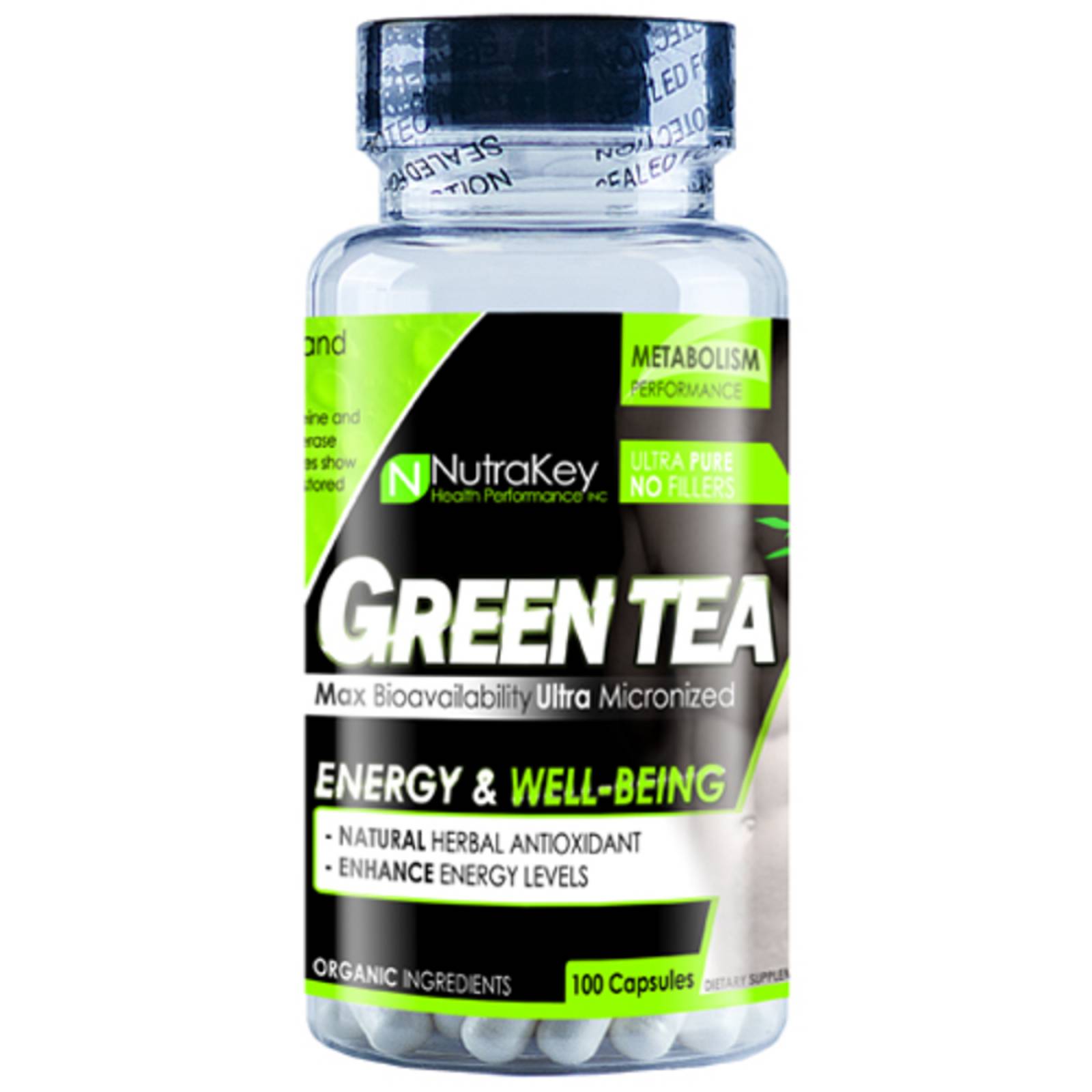 Quemador de Grasa y Antioxidante Nutrakey Té Verde 100 Cápsulas