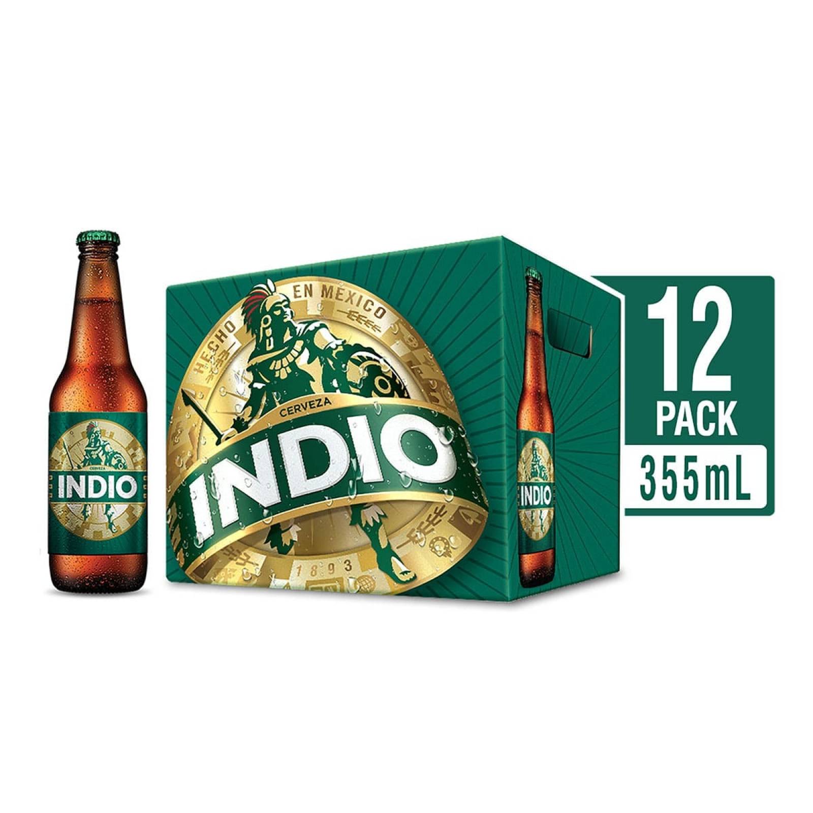 Cerveza Indio 12 Pack Botella 355 Ml