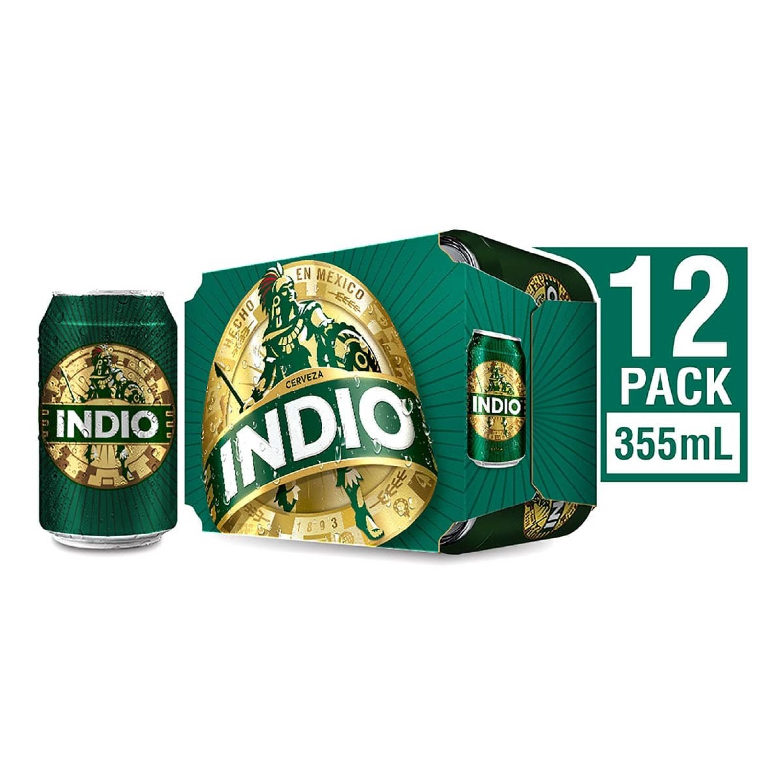Cerveza Indio 12-Pack Lata 355 ml