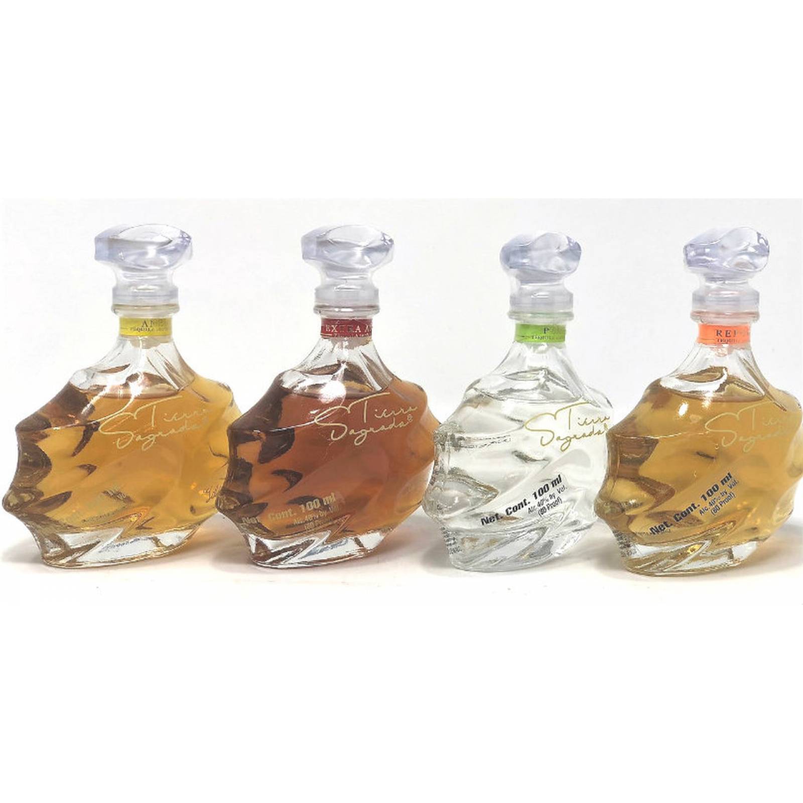 Tequila Tierra Sagrada Paquete C/4 Bco Rep Añejo Extra Añejo Mini