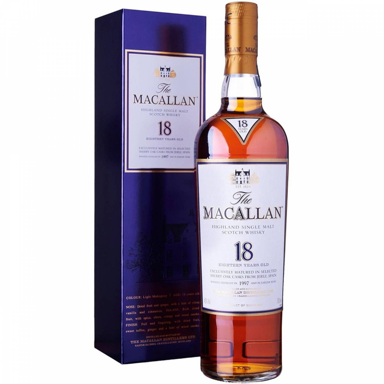 Whisky The Macallan Single Malt 18 Años Sherry Oak 700 ml