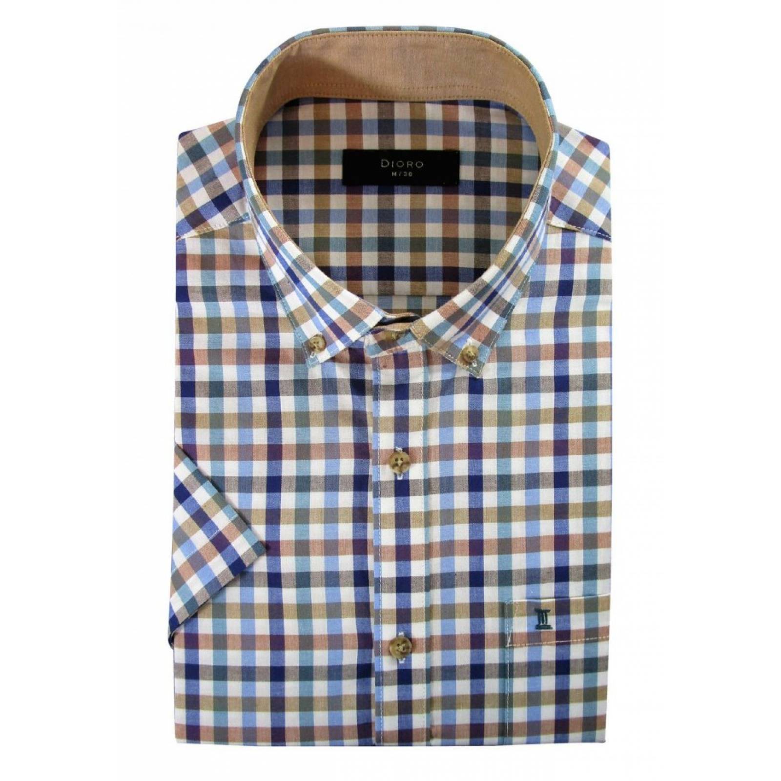 Camisa A Cuadros Negra Para Niños - Manga Corta, Poliéster, Para Verano Y Diario - Talla Pequeña/mediana
