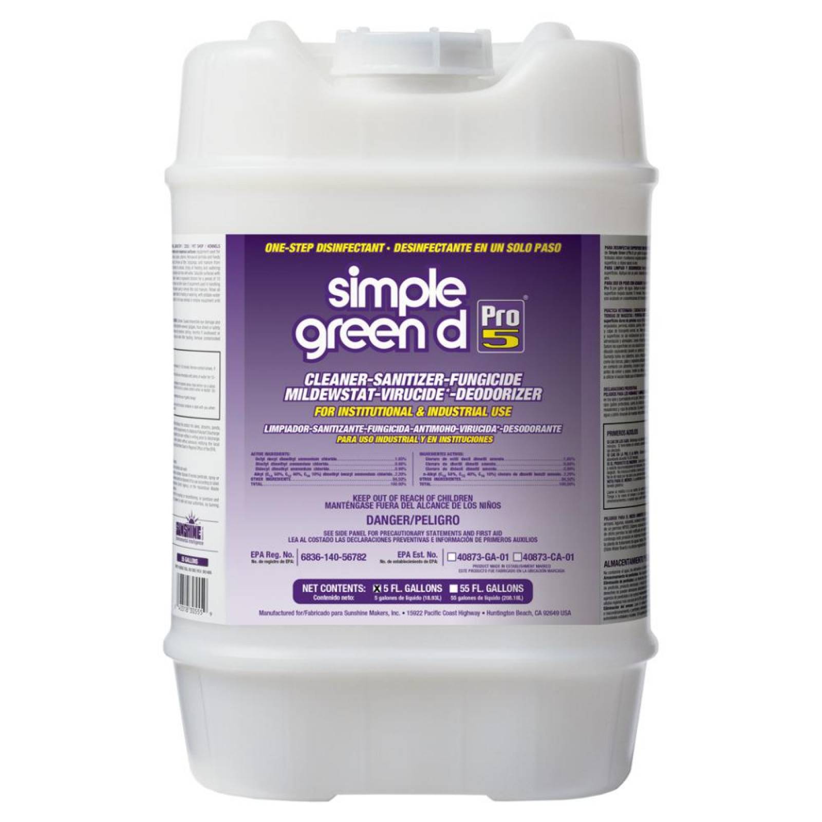 Simple Green D Pro 5 Disinfectant 5 Gallon Pail 