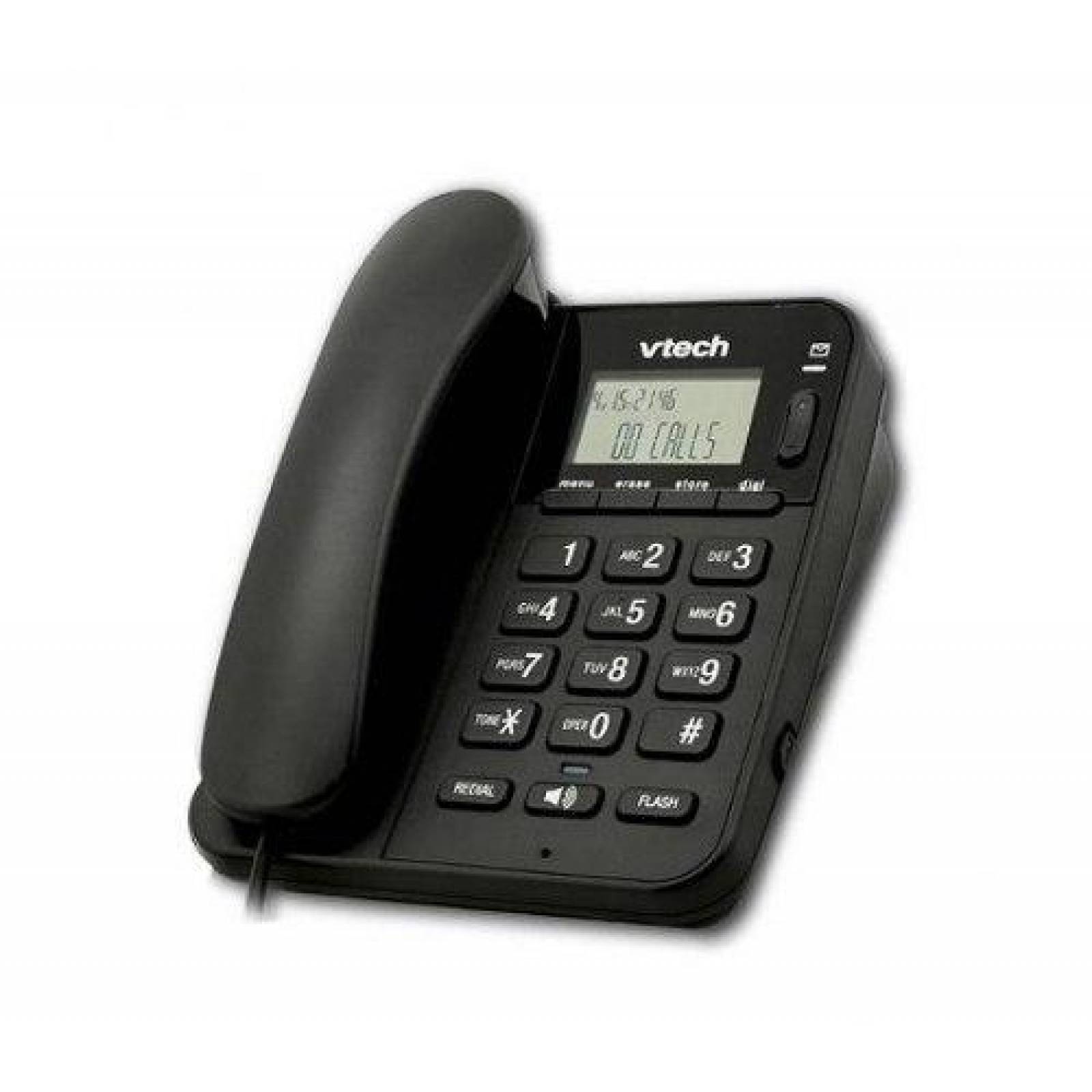 TELEFONO ALAMBRICO VTECH VTC500 ID LLAMADAS MANOS LIBRES NEGRO 