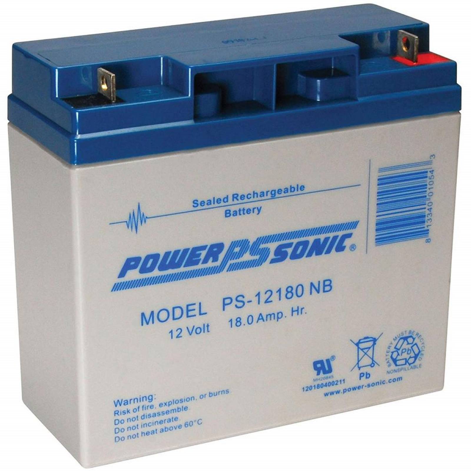 PILA POWER SONIC PLOMO ACIDO PS12180NB 12V 18 AH 