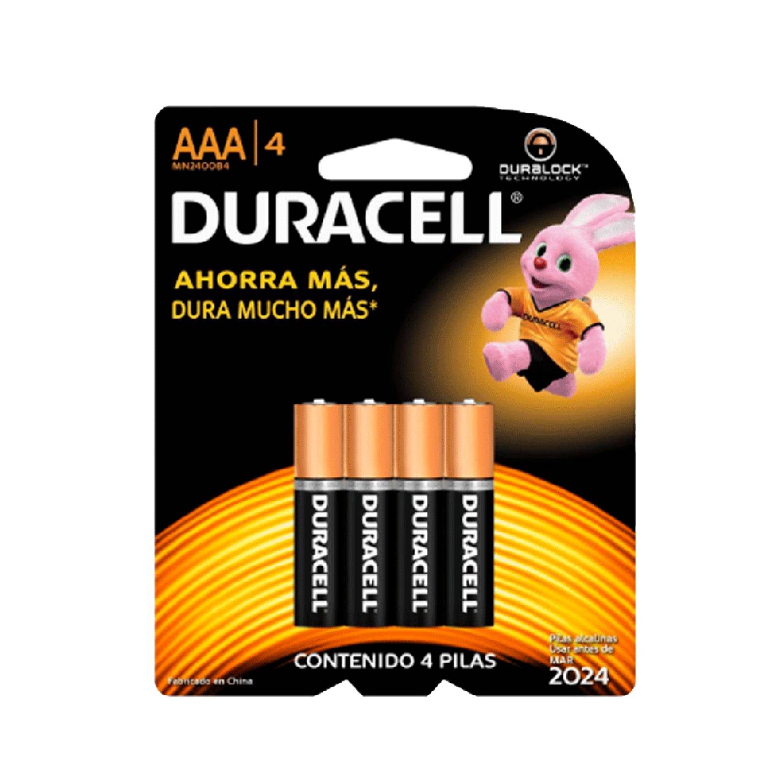 Pila Duracell Alcalina Aaa Con 4 pilas Mn2400b4 Chica 