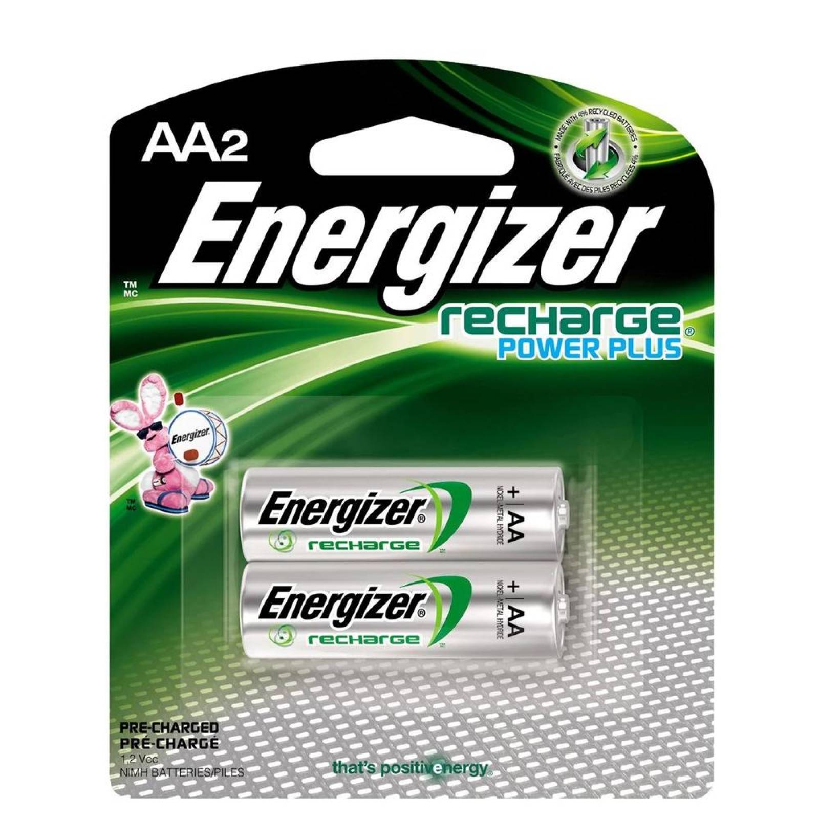 PILA ENERGIZER RECARGABLE AA CON 2 PILAS 2000MAH NH15BP2 