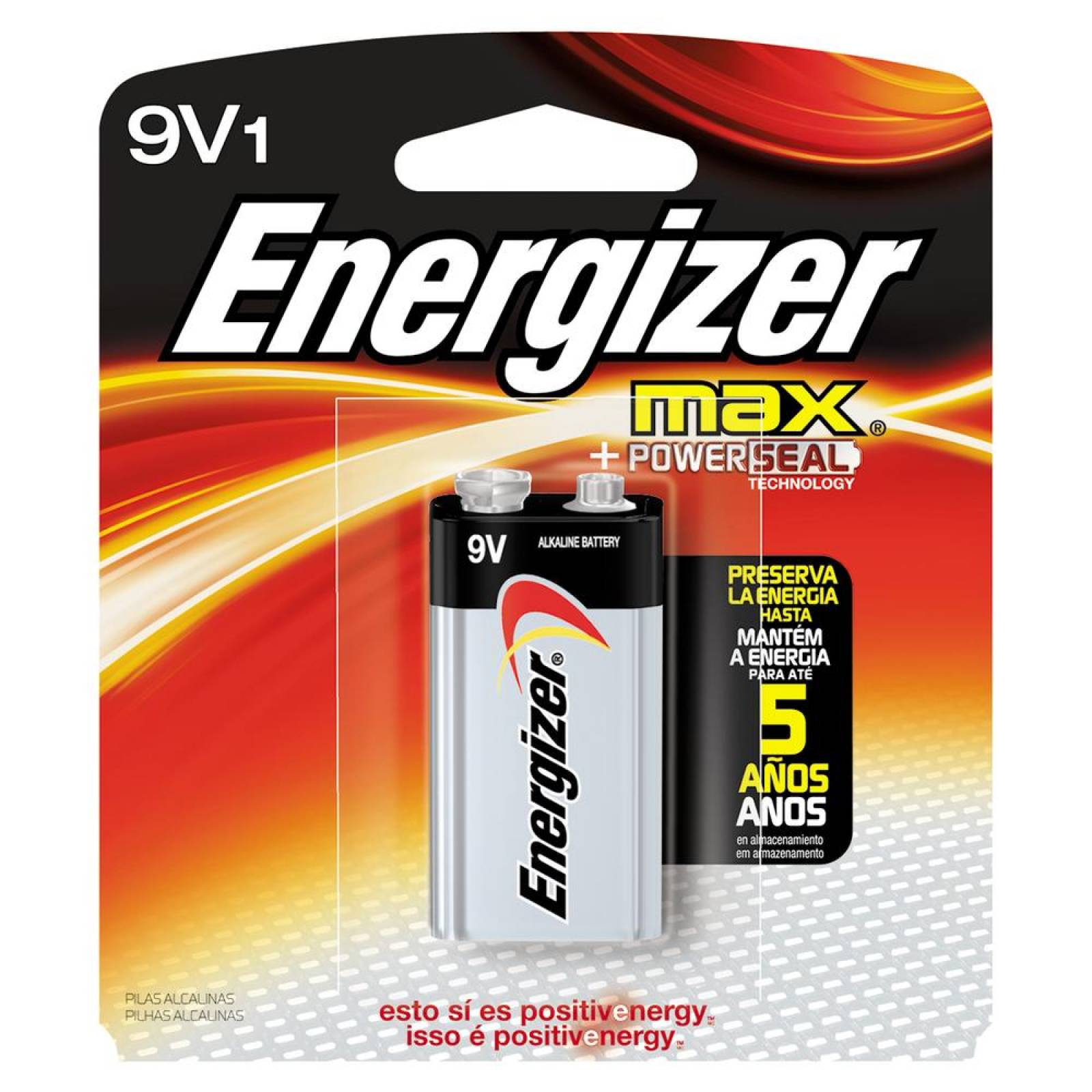 Pila Energizer Max Alcalina 9v Cuadrada 522bp-1 