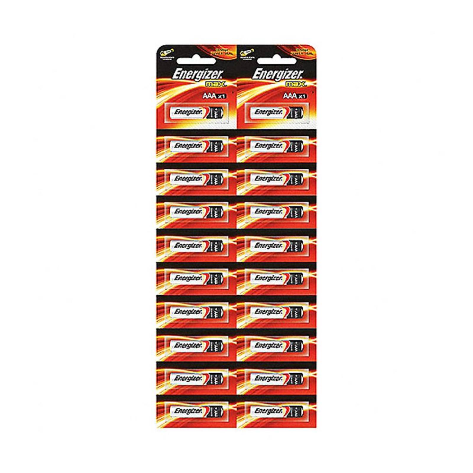 Pila Energizer Max Alcalina AAA Tira Con 20 Piezas E92 