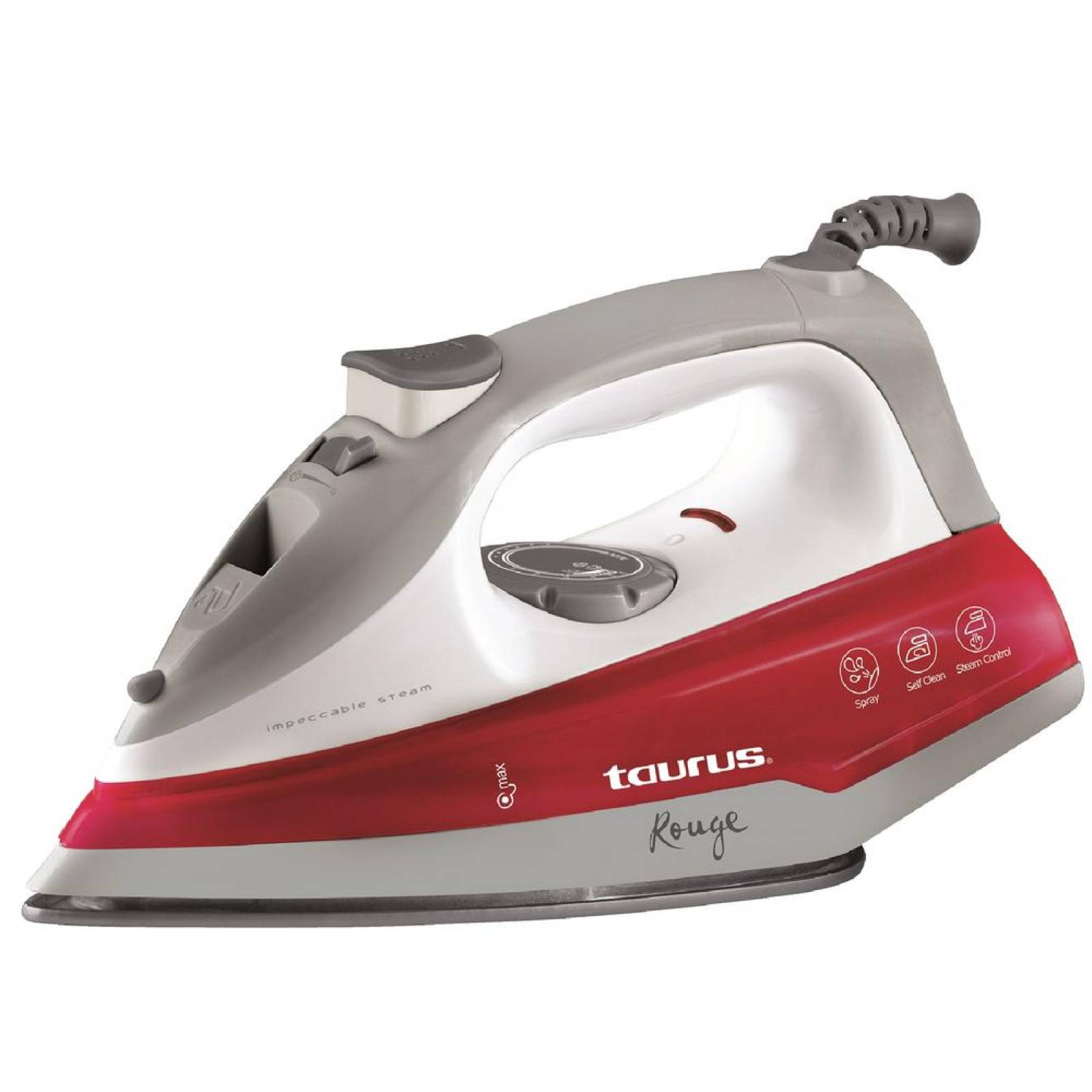 PLANCHA DE VAPOR TAURUS PVRROUGE CERAMICA BLANCO ROJO 