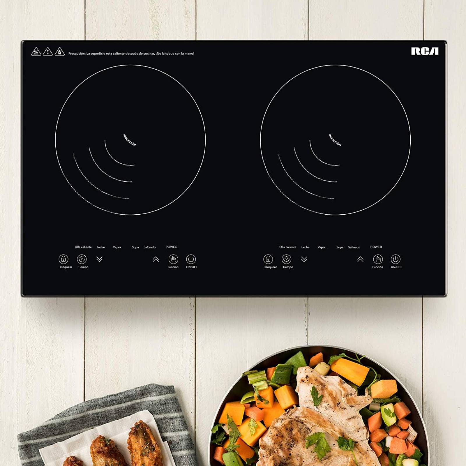 Parrilla Eléctrica Induccion Rca Rc-12a4 2 Quemadores Resistente 