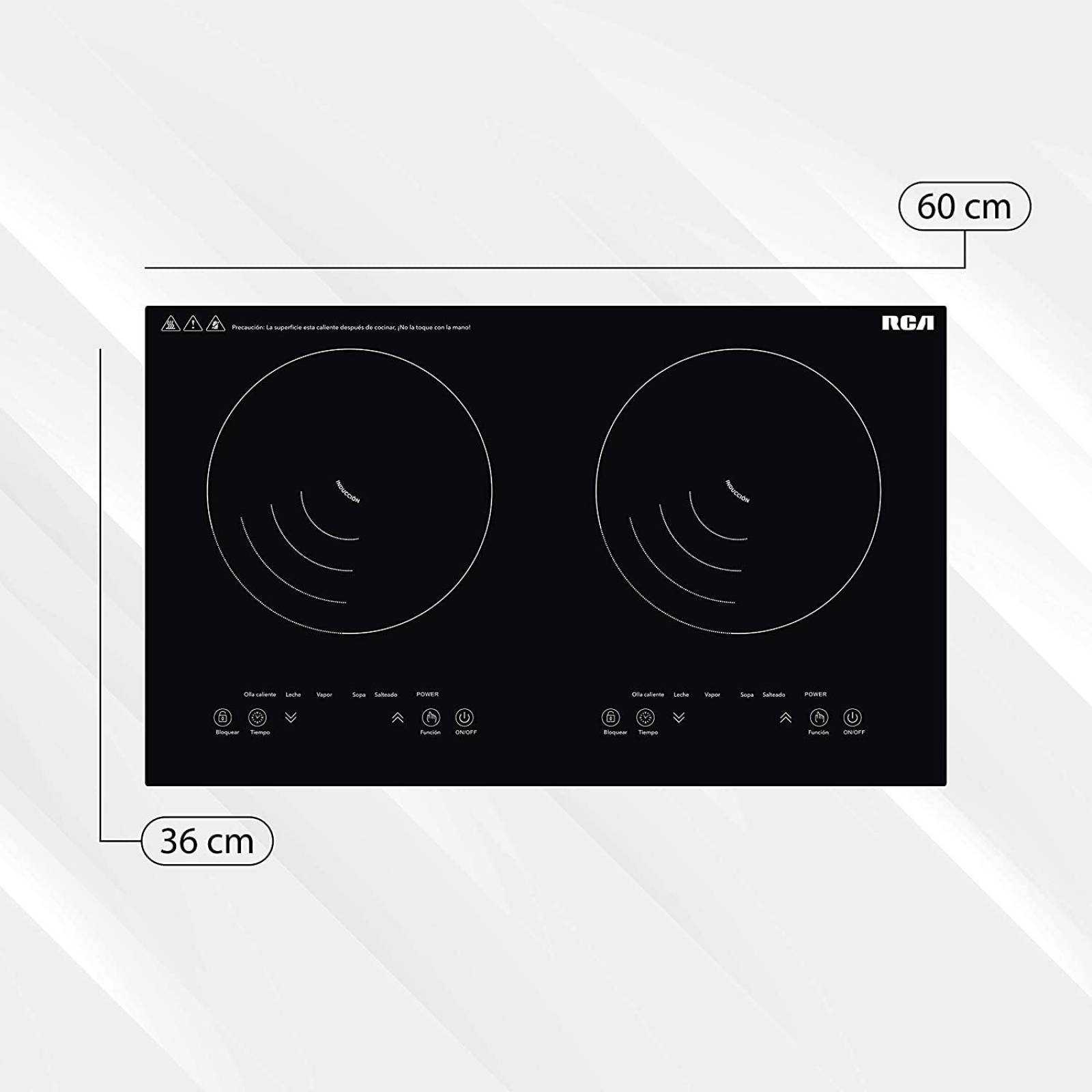 Parrilla Eléctrica Induccion Rca Rc-12a4 2 Quemadores Resistente 