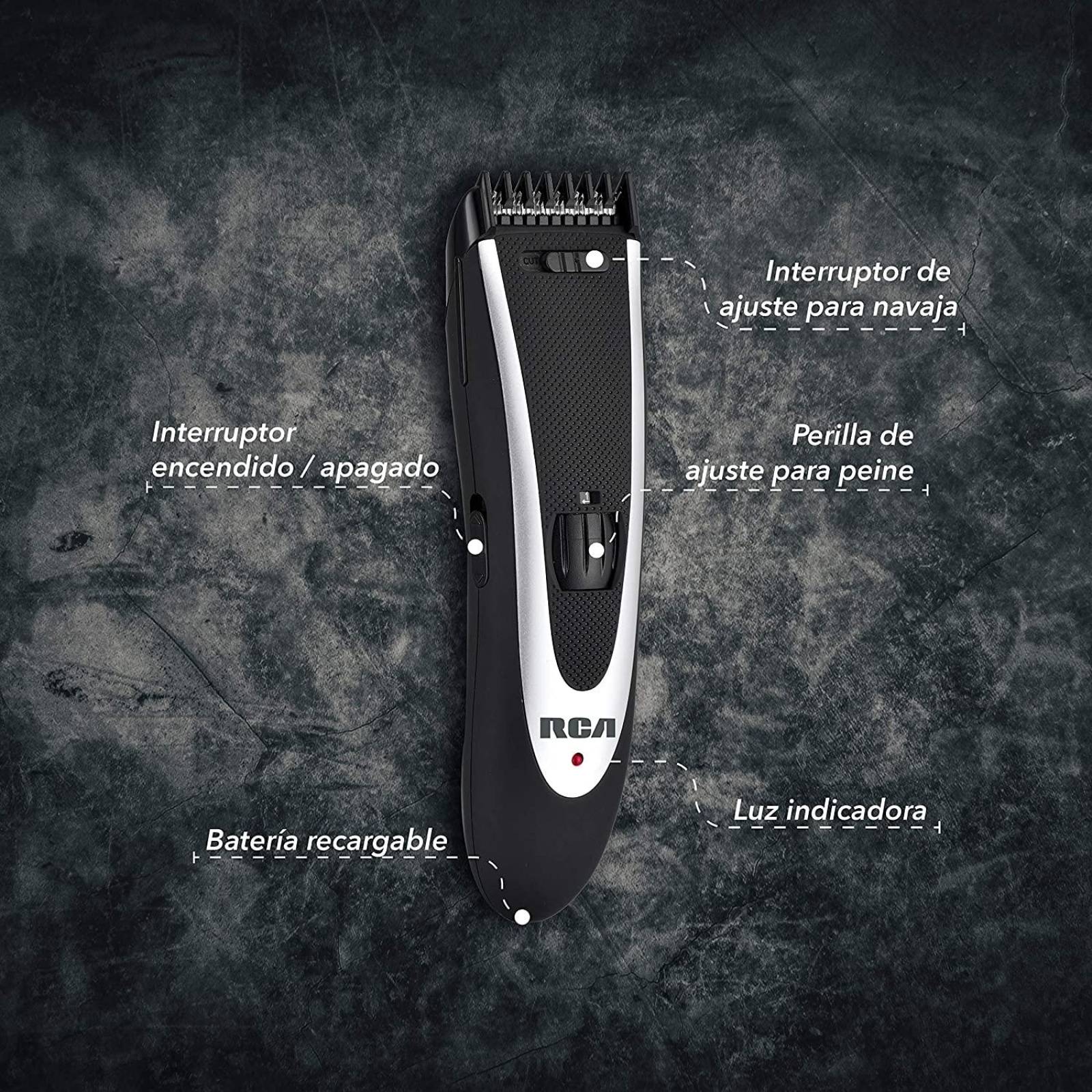 Kit Peluquería Rca Máquina Recortadora Barba Pelo Cabello Viaje 