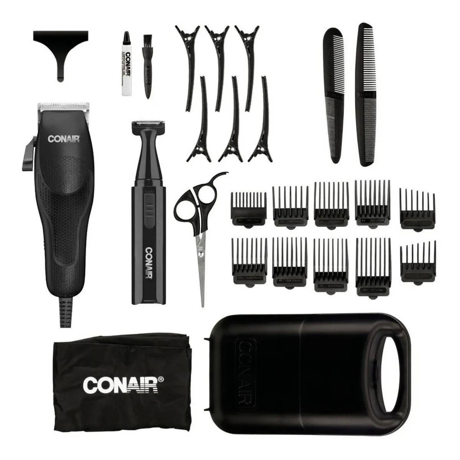 Kit Peluquería Conair Máquina Recortadora Cabello Barba Viaje Hct351 
