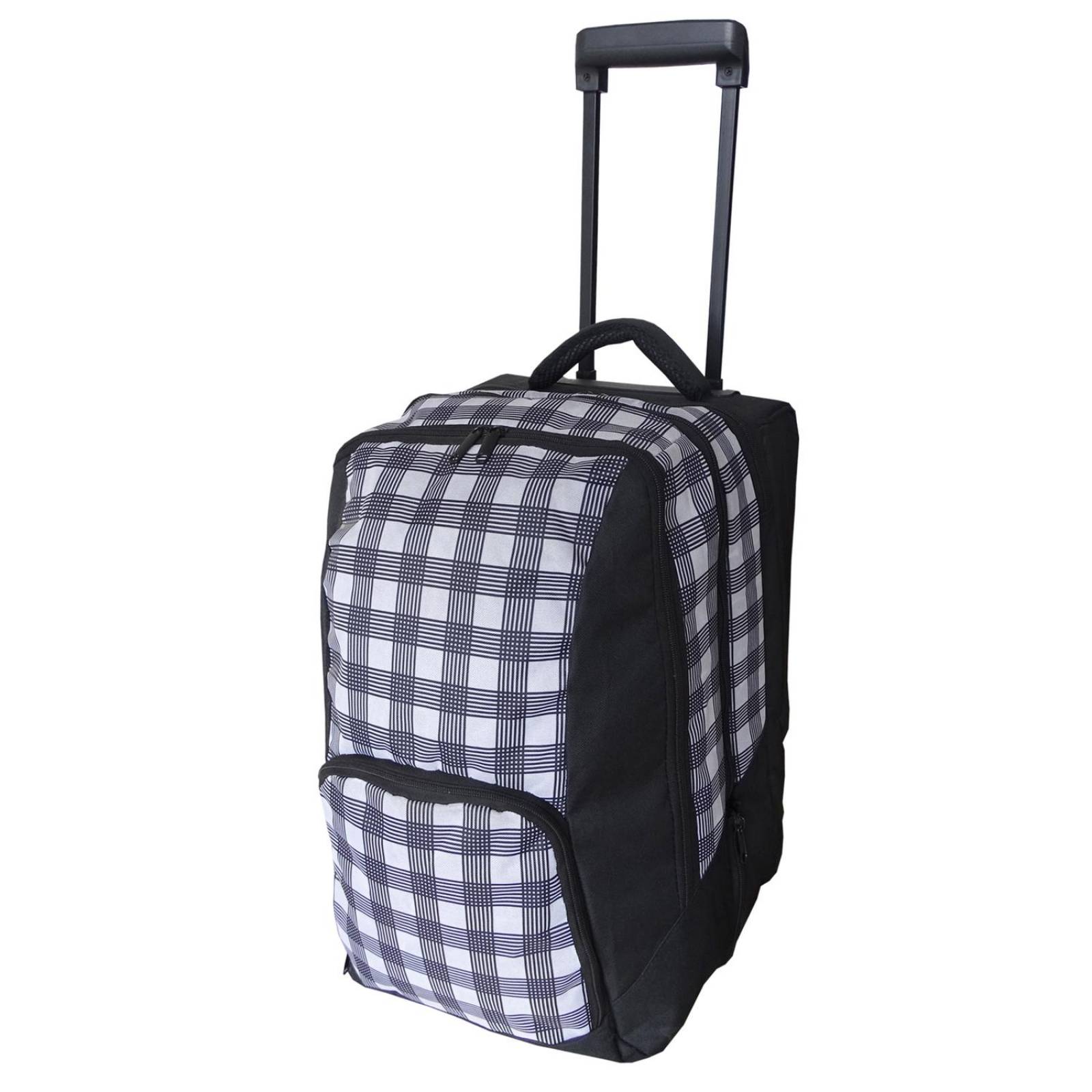 Maleta con Back Pack Desmontable Modelo Brooklyn PTD10234 Negro con Blanco