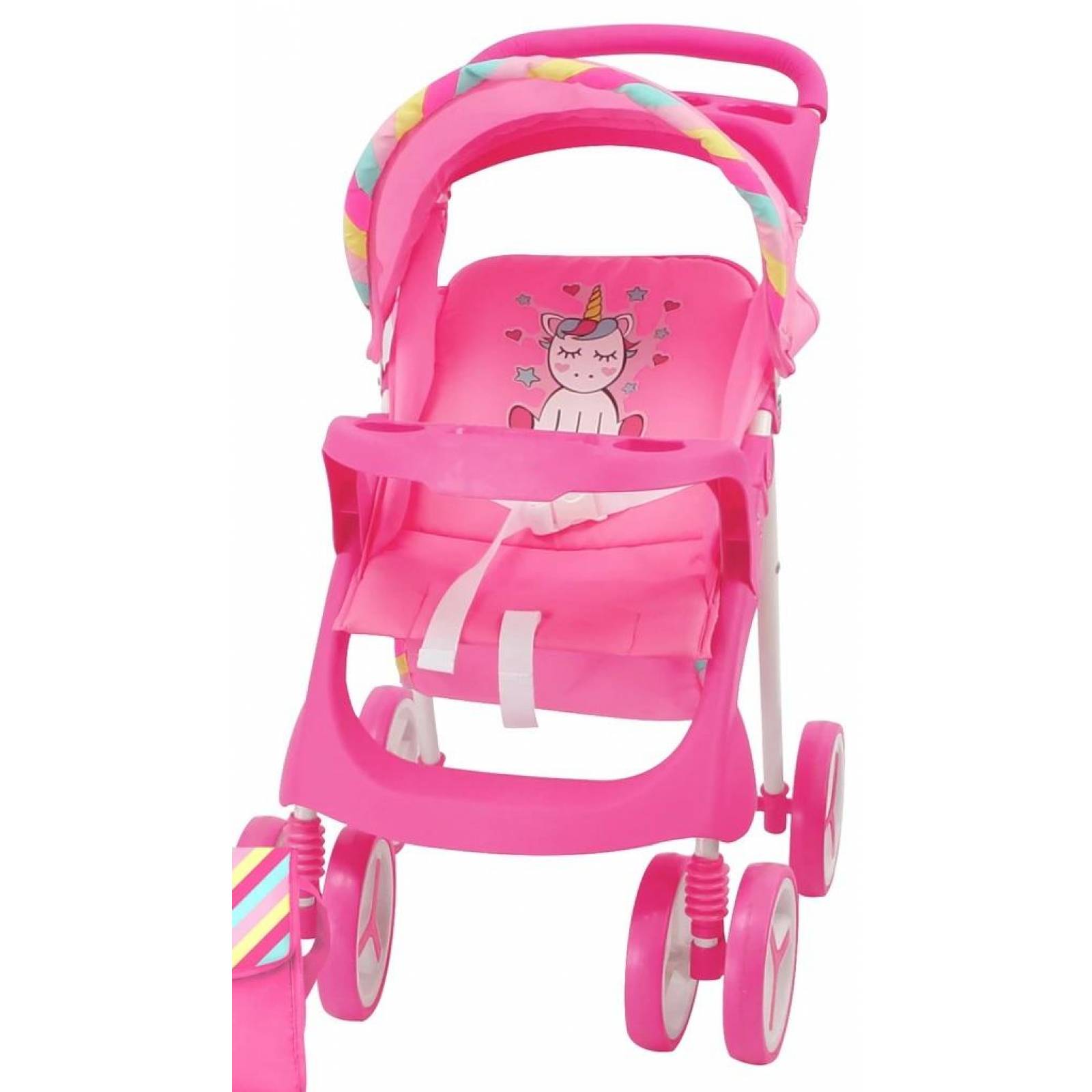 Combo Juguete Prinsel Carriola + Cuna + Portabebe Unicornio 