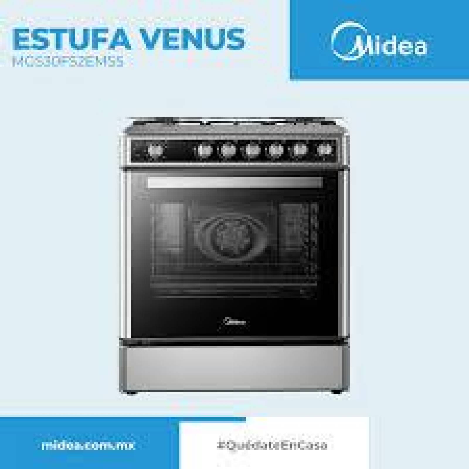 Estufa Midea Mgs30fs2emss Multigas 5 Quemadores Con Visor 