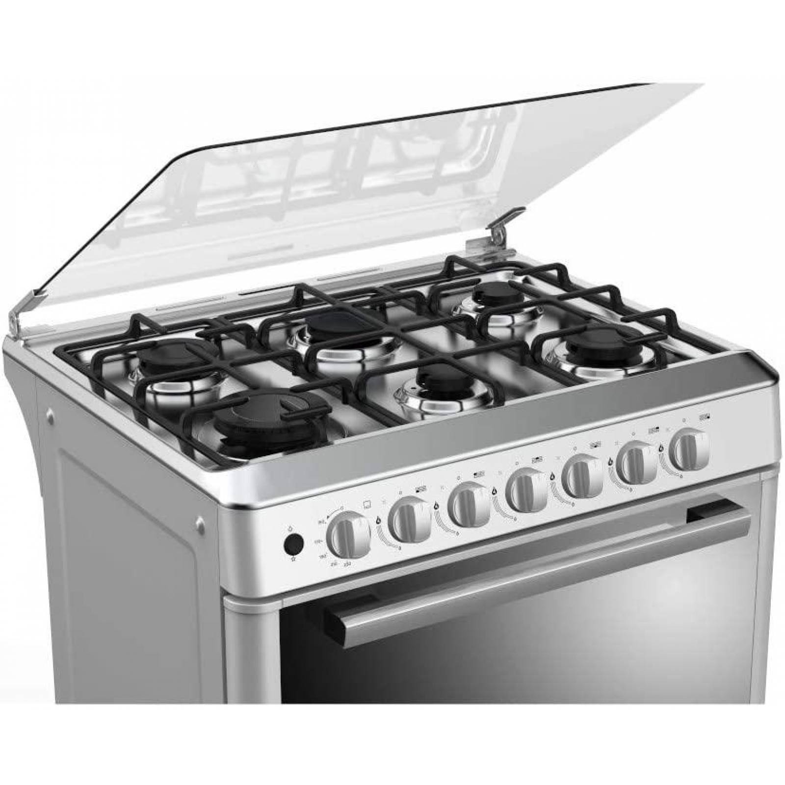 Estufa Midea Mgs30fs2emg Multigas 6 Quemadores Con Visor 