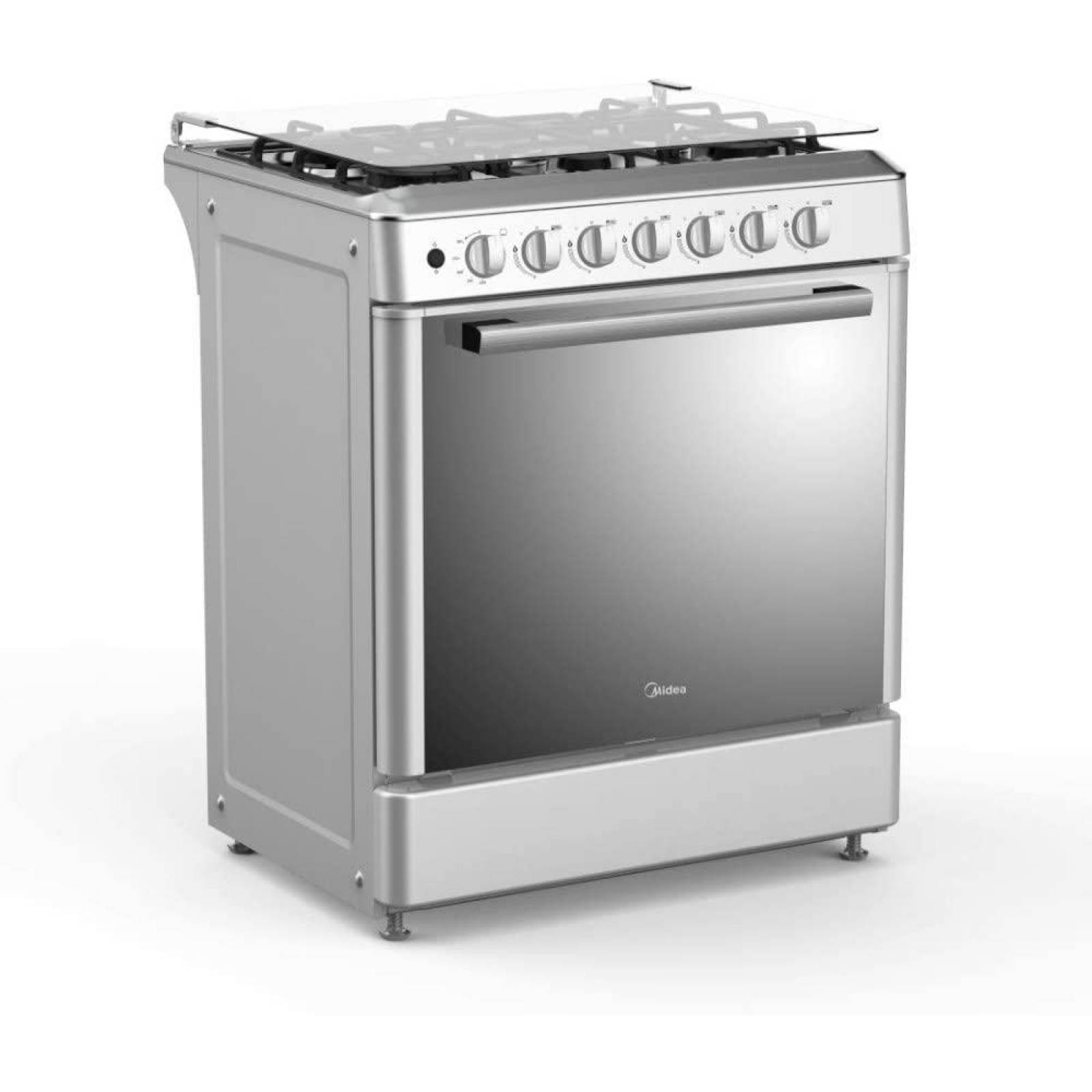 Estufa Midea Mgs30fs2emg Multigas 6 Quemadores Con Visor 