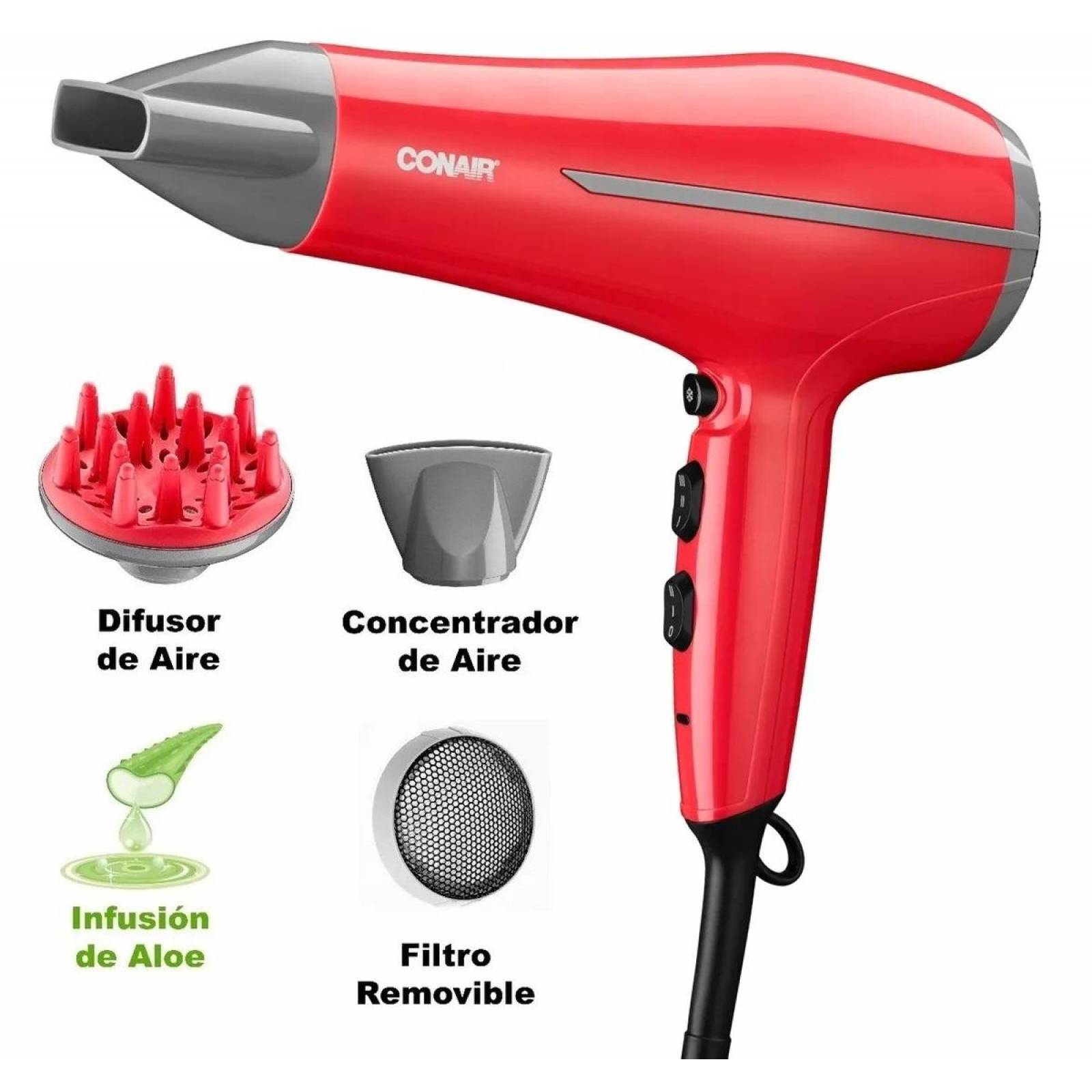 Secadora Cabello Profesional Iones Cerámica Turmalina Conair 5558 