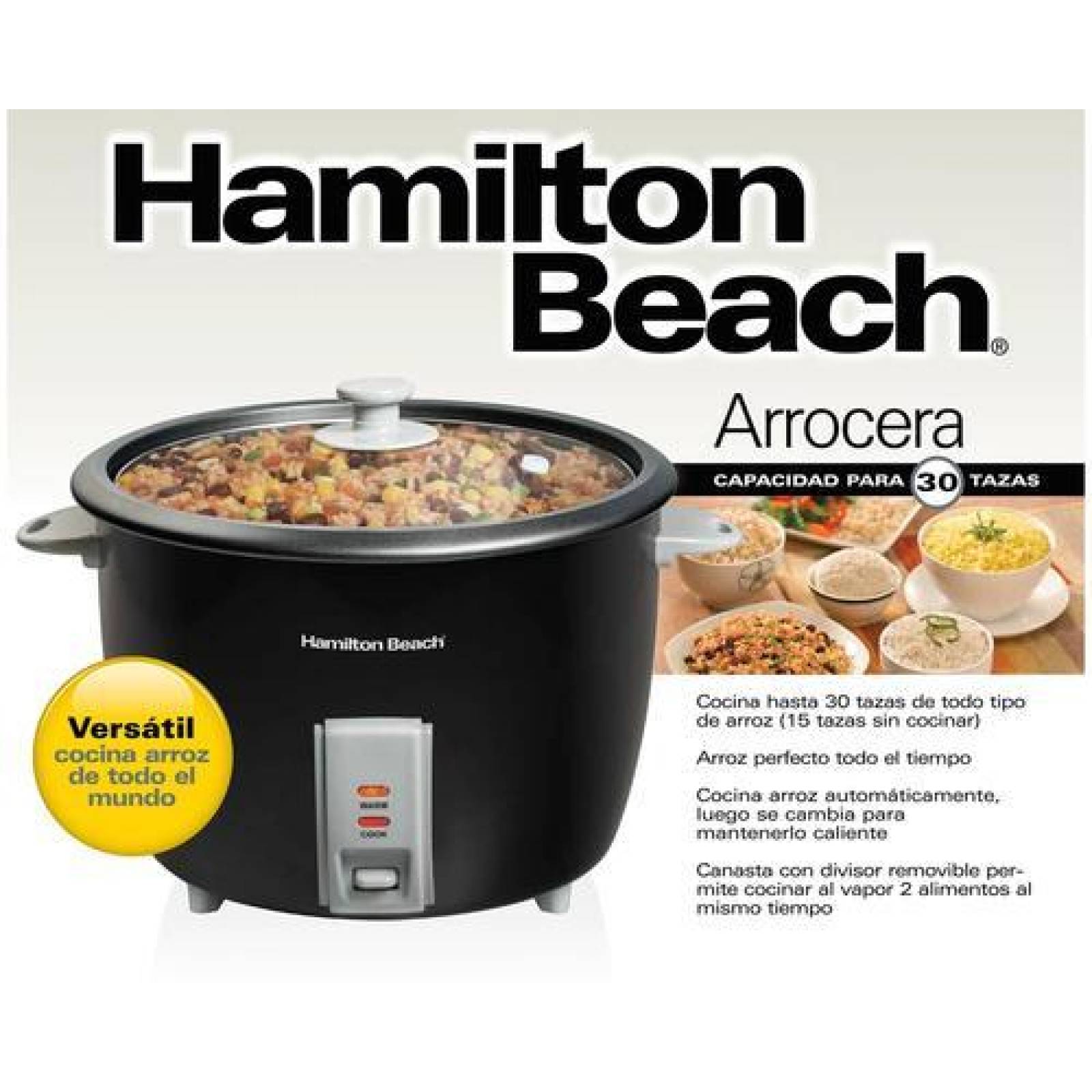 Arrocera Hamilton Beach 37550 30 Tazas Gran Capacidad 