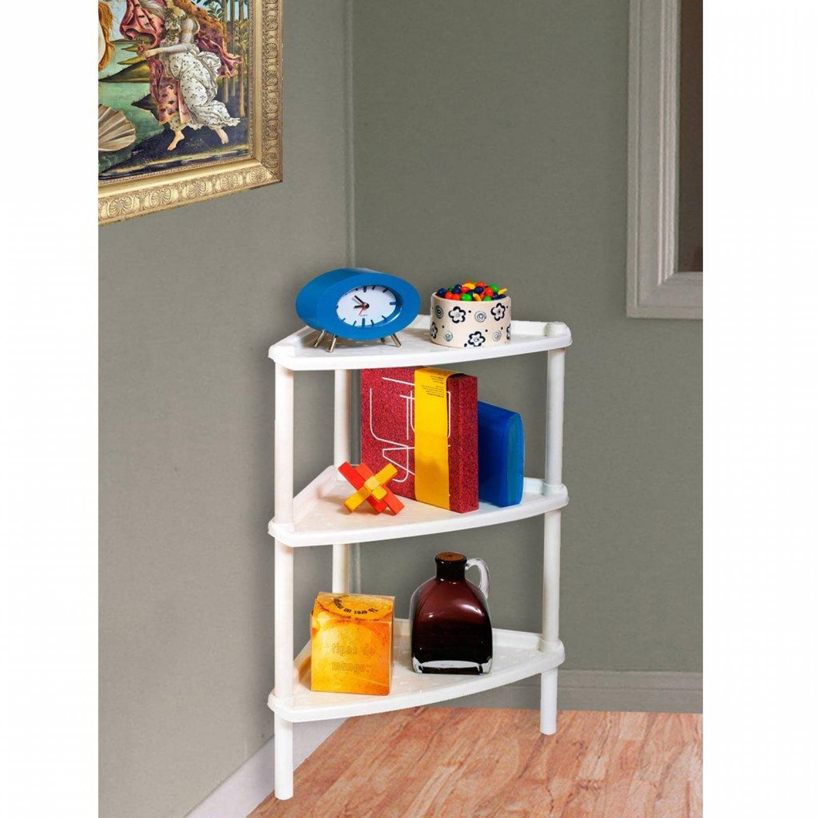 Repisa Estante Esquinero 3 Niv Triangular Para Jardin Cocina 