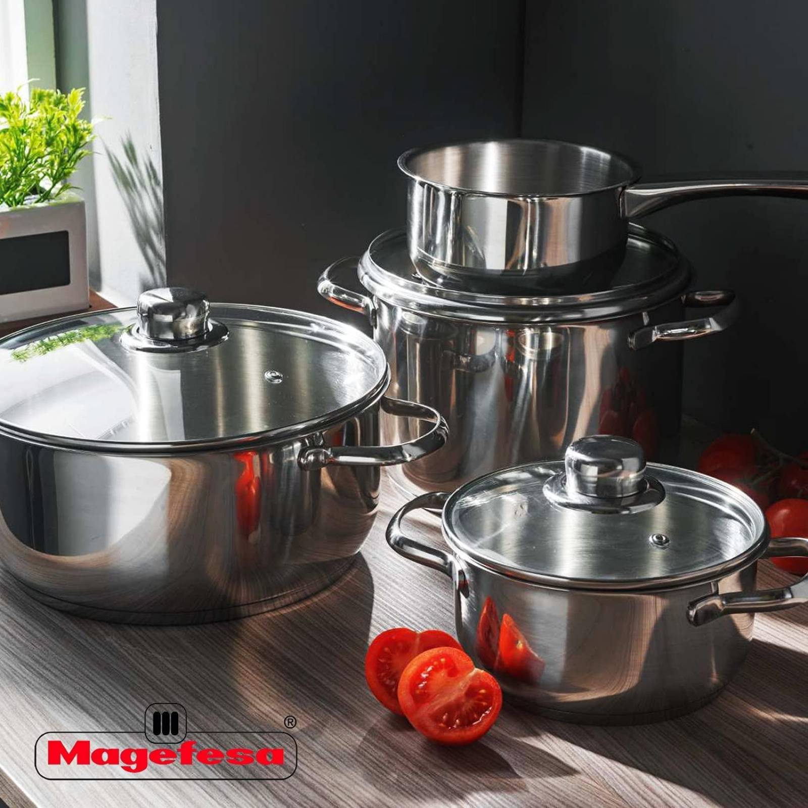 Bateria Cocina Magefesa Acero Inoxidable Ollas Dux 7 Pzas 