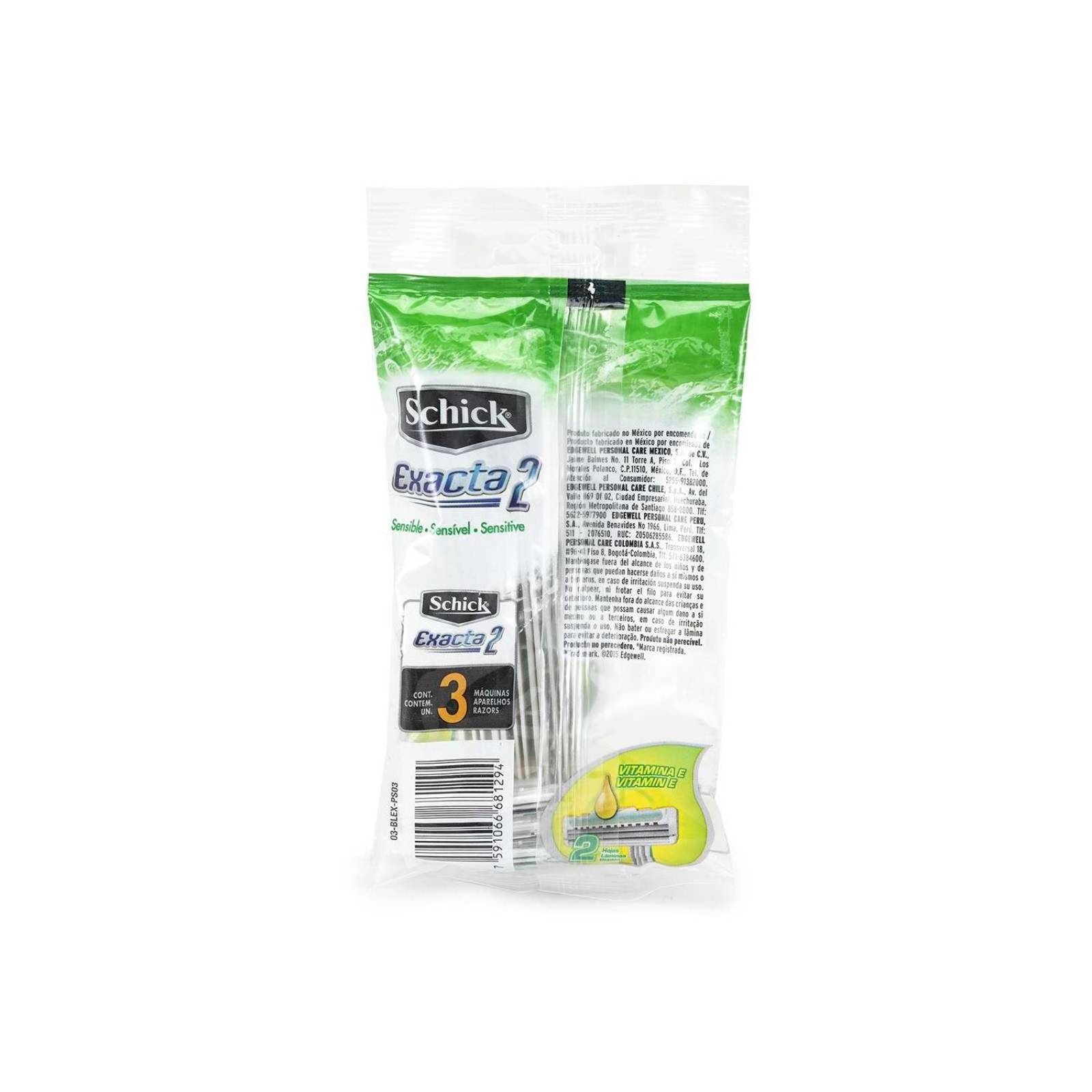 Rastrillo Schick Exacta2 Paquete Con 3 Piezas Calidad 