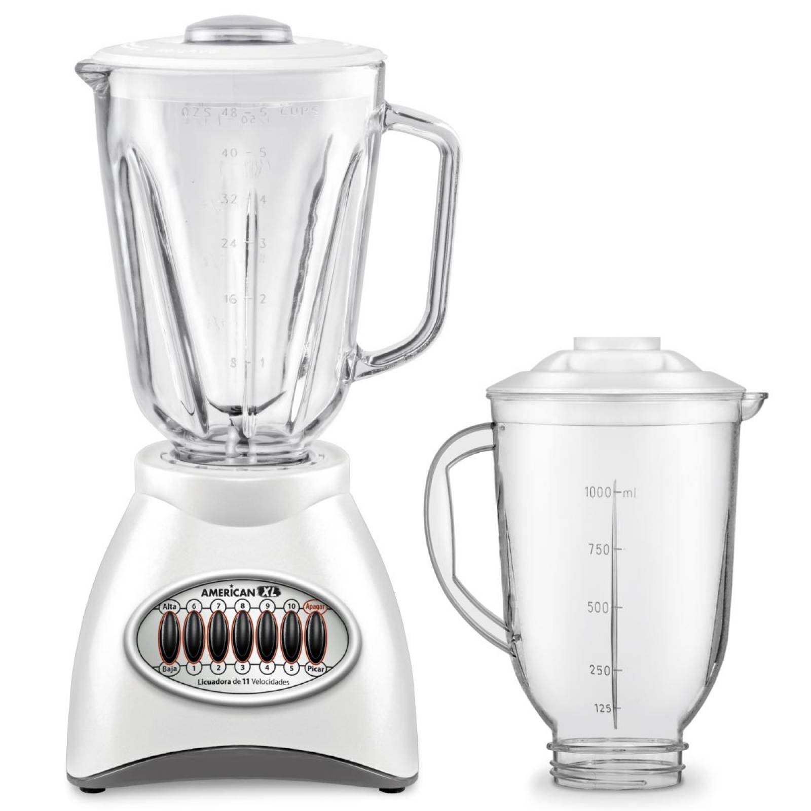 Licuadora American Xl 7035 11 Vel 2 Vasos Vidrio Y Plástico 
