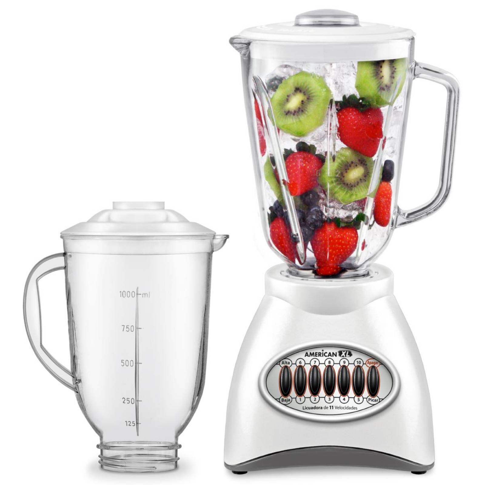 Licuadora American Xl 7035 11 Vel 2 Vasos Vidrio Y Plástico 