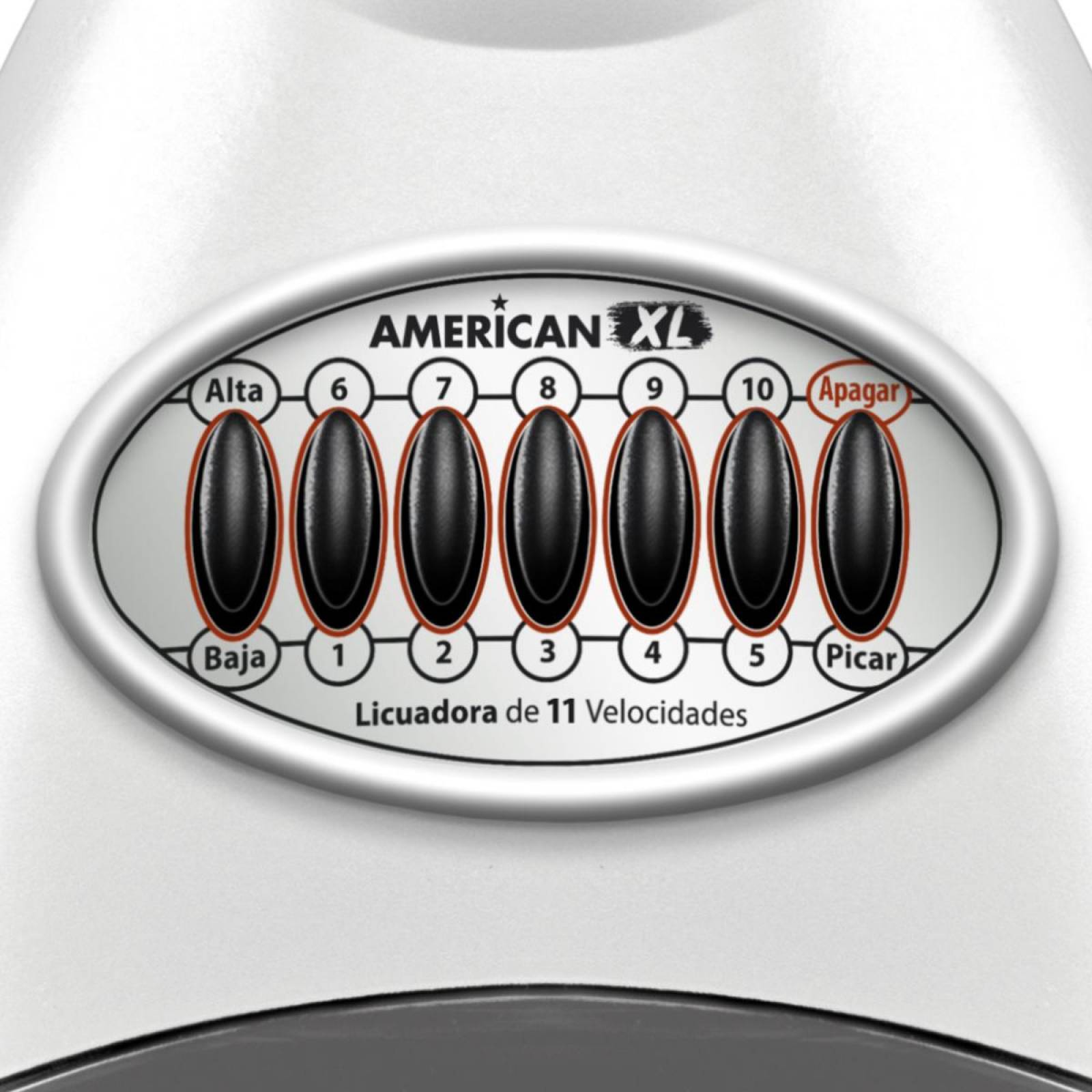 Licuadora American Xl 7035 11 Vel 2 Vasos Vidrio Y Plástico 