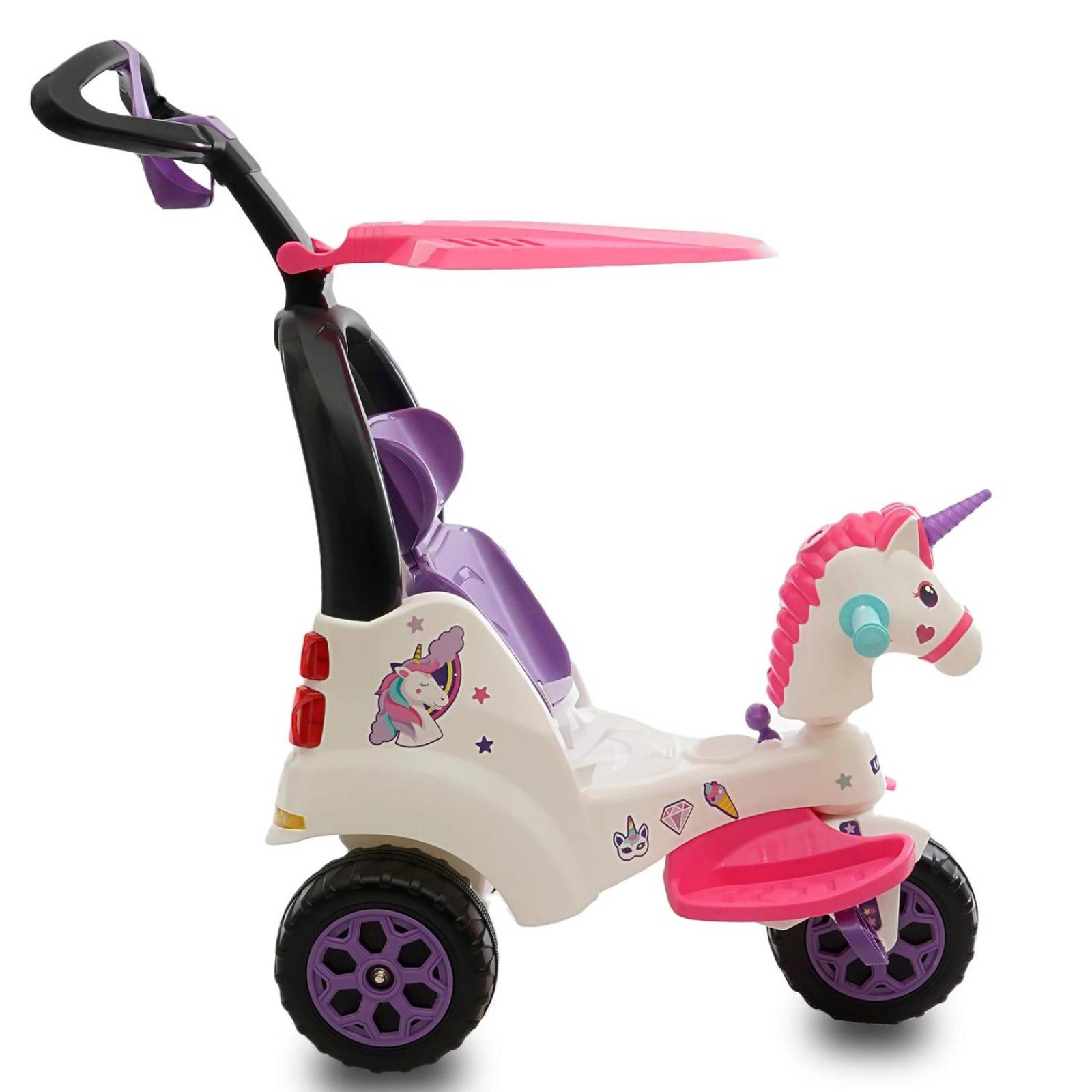 Triciclo Montable Infantil Prinsel Con Sin Empuje Unicornio
