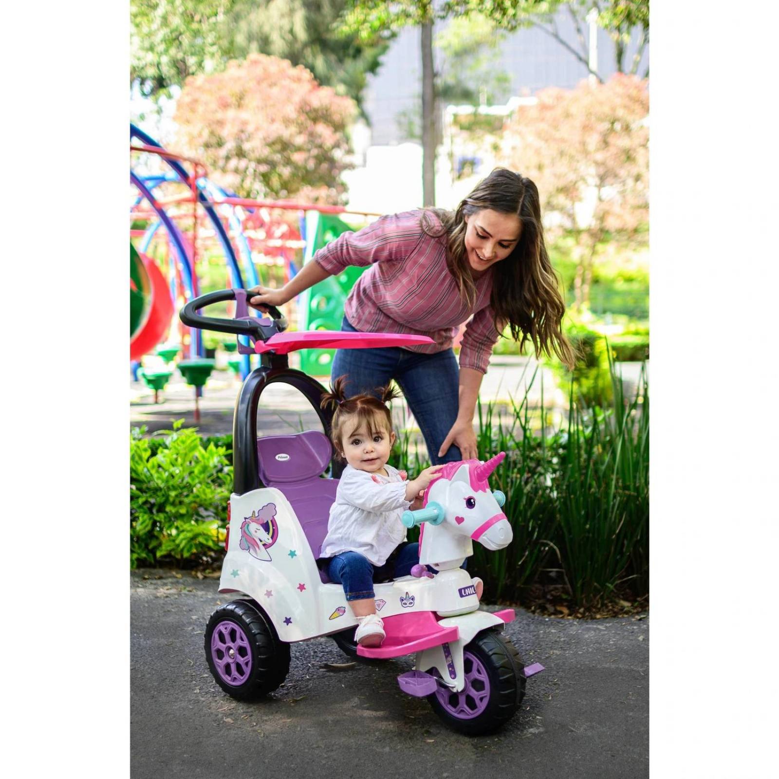 Triciclo Montable Infantil Prinsel Con Sin Empuje Unicornio