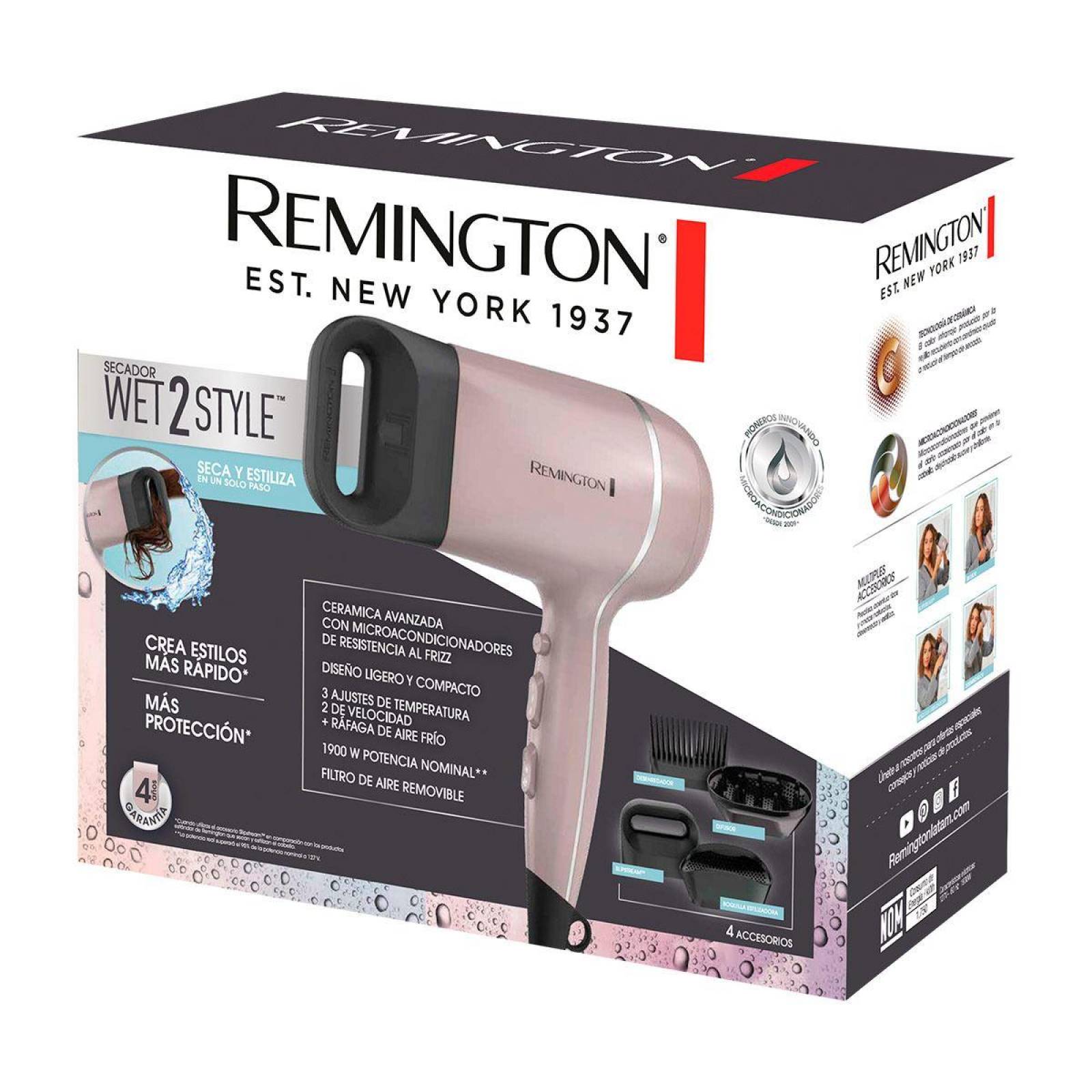 Secadora Cabello Remington D20a Ceramica Ionica Prof 
