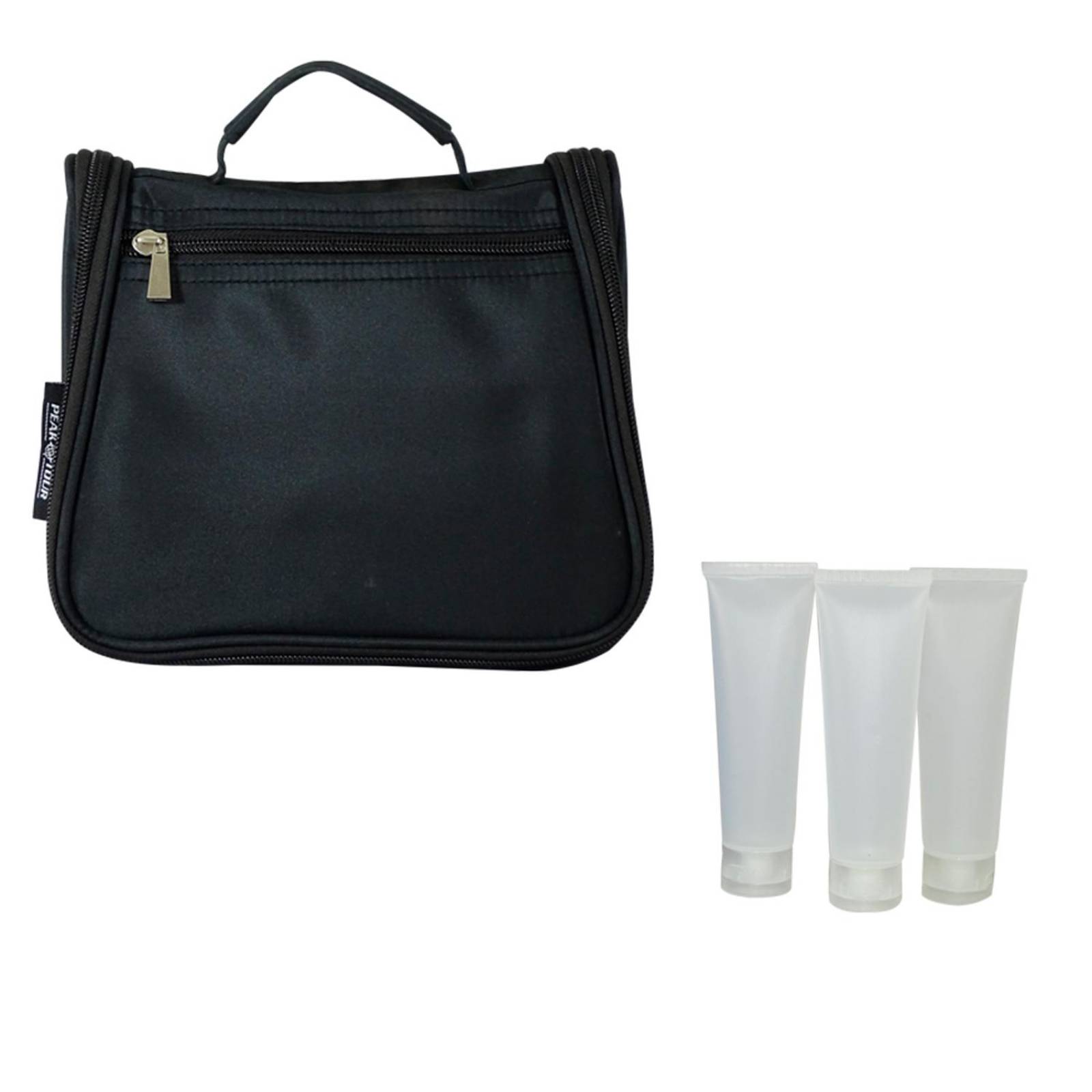 Estuche Bolsa Baño Mochila Viaje 3 Botes Shampoo Jabon 