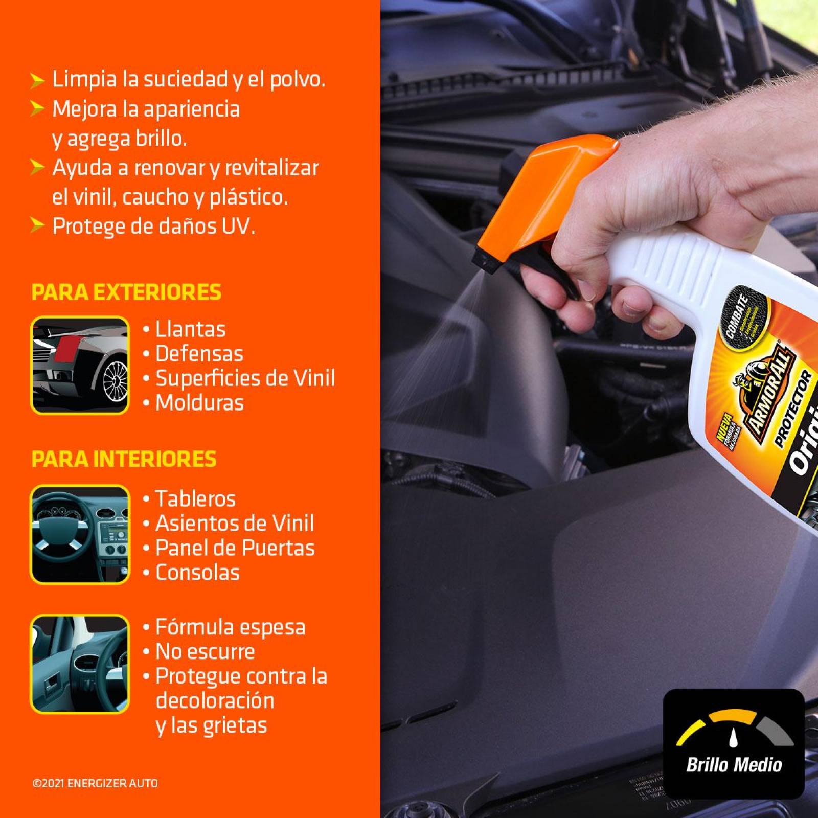 Protector Armor All Limpiador Interior Brillo Medio 473ml