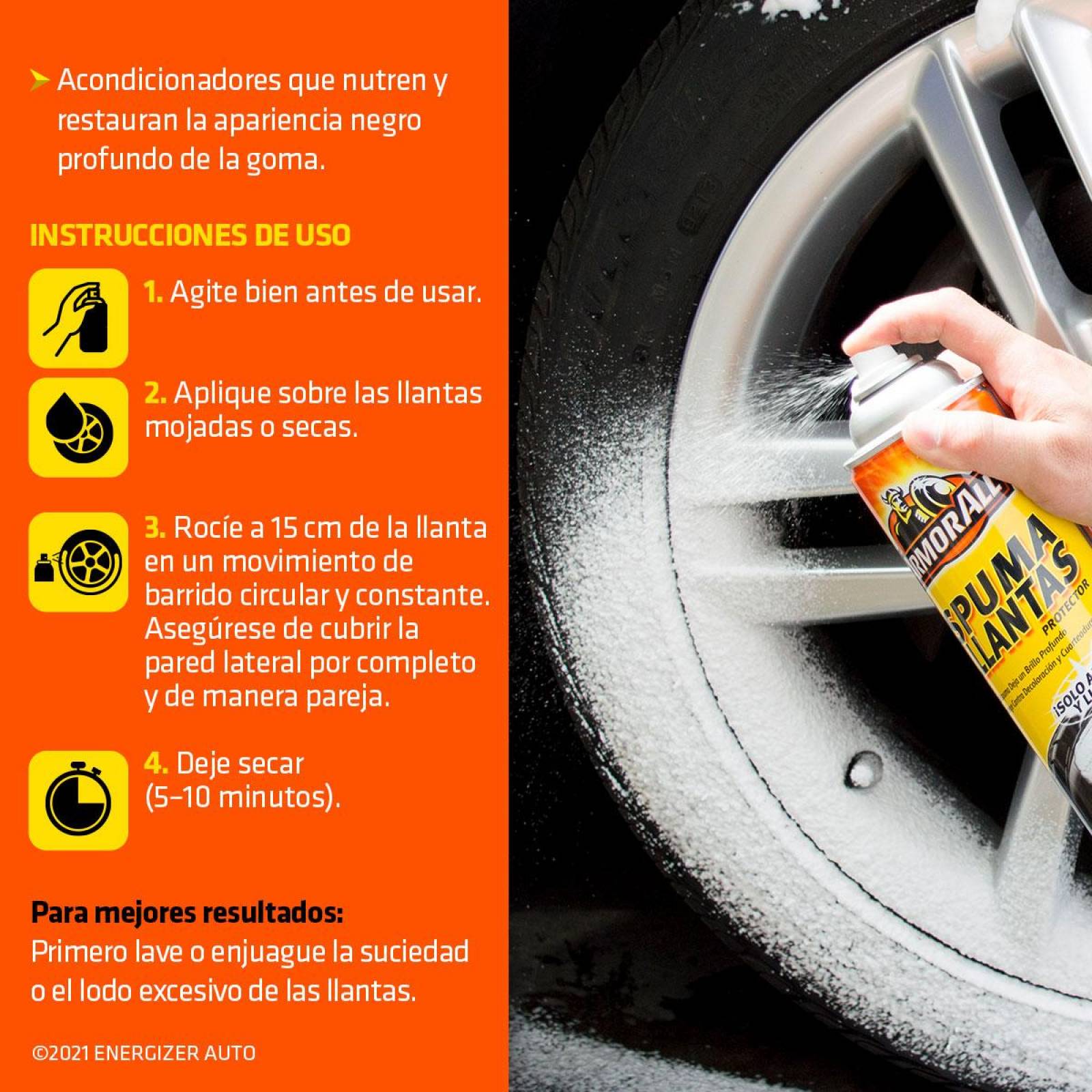 Espuma Limpieza Brillo Protección Neumáticos Armor All 510g