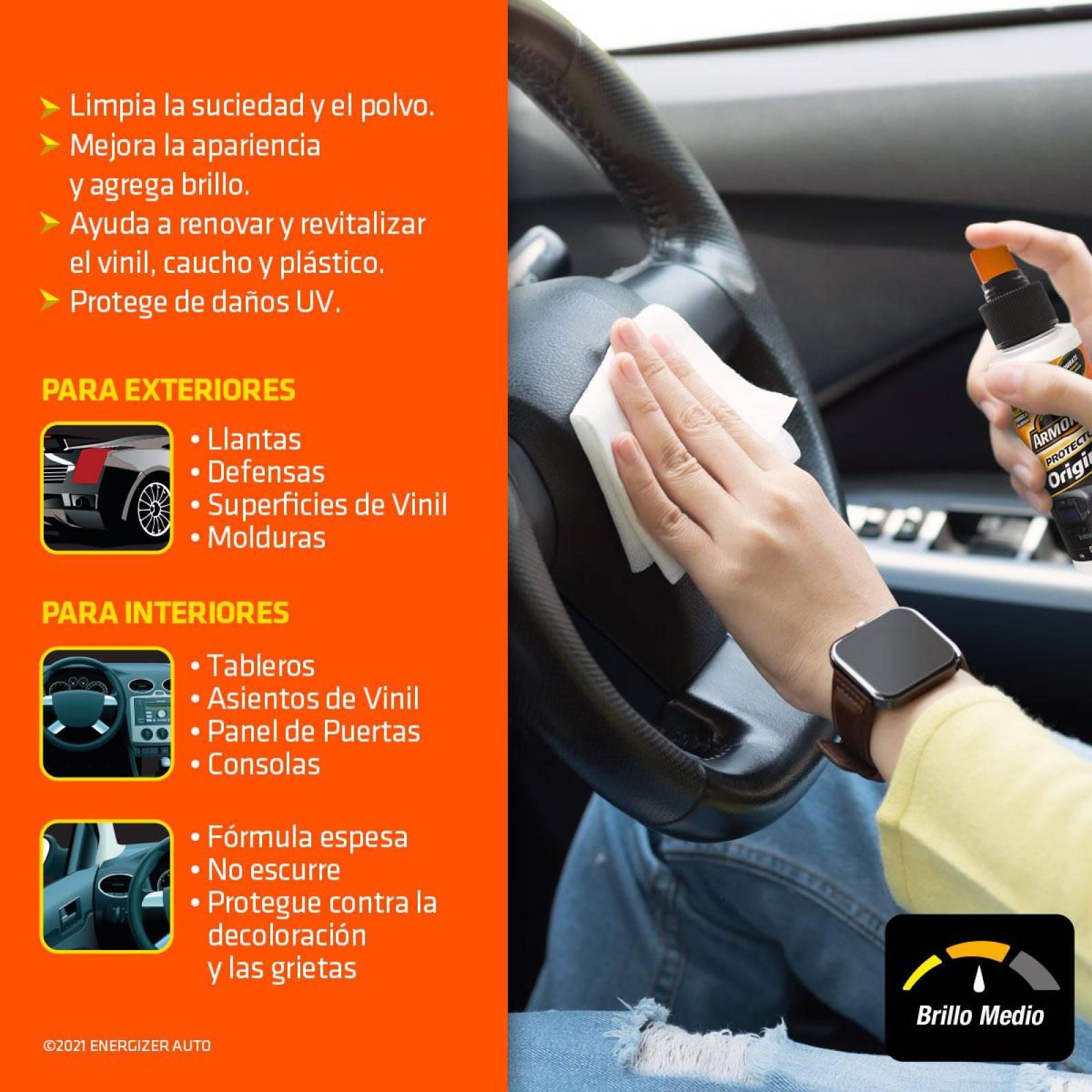 Protector Coche Armor All Spray Limpiador Interior 118ml